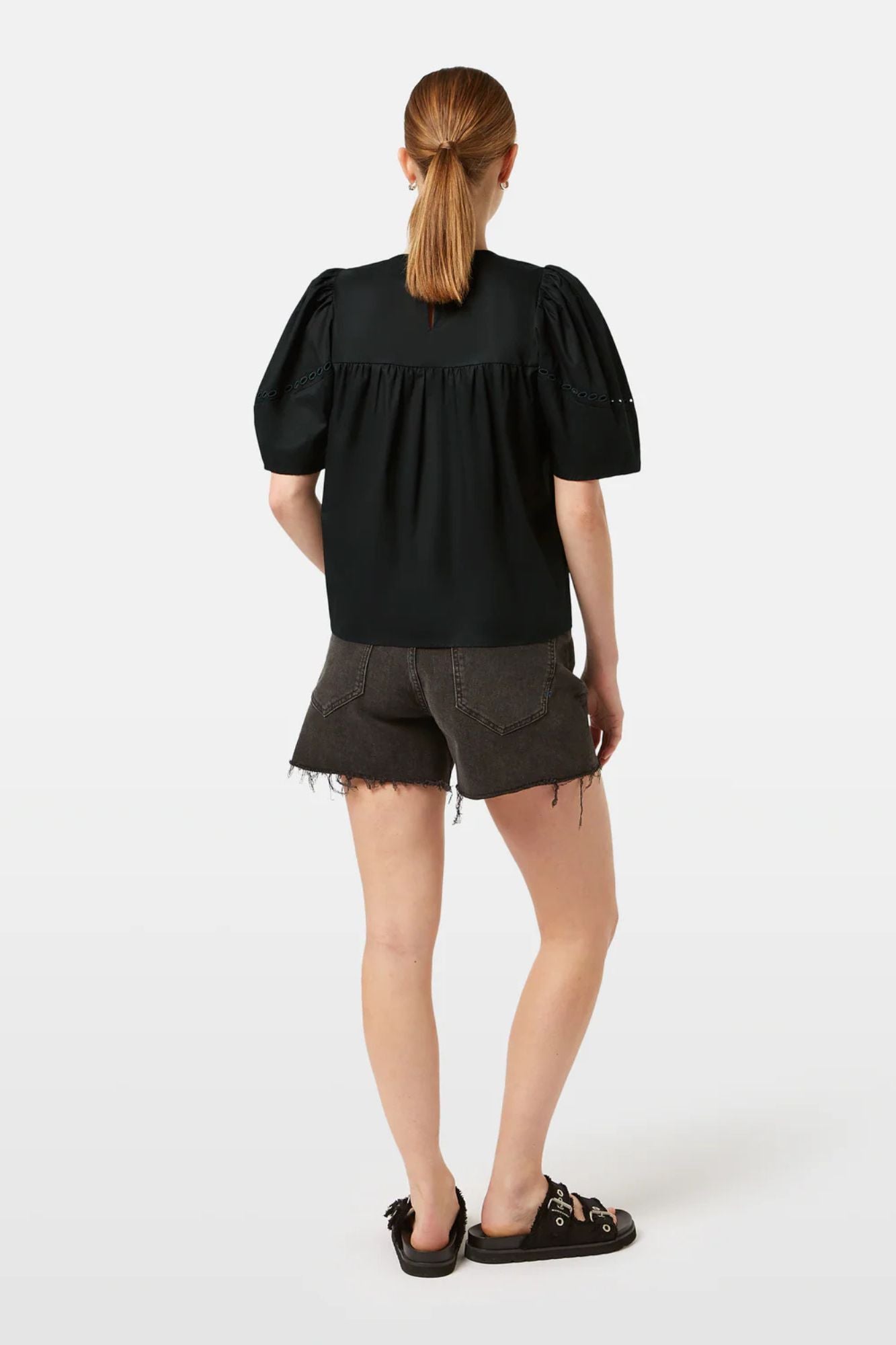 Cotton-Twill Embroidered Top