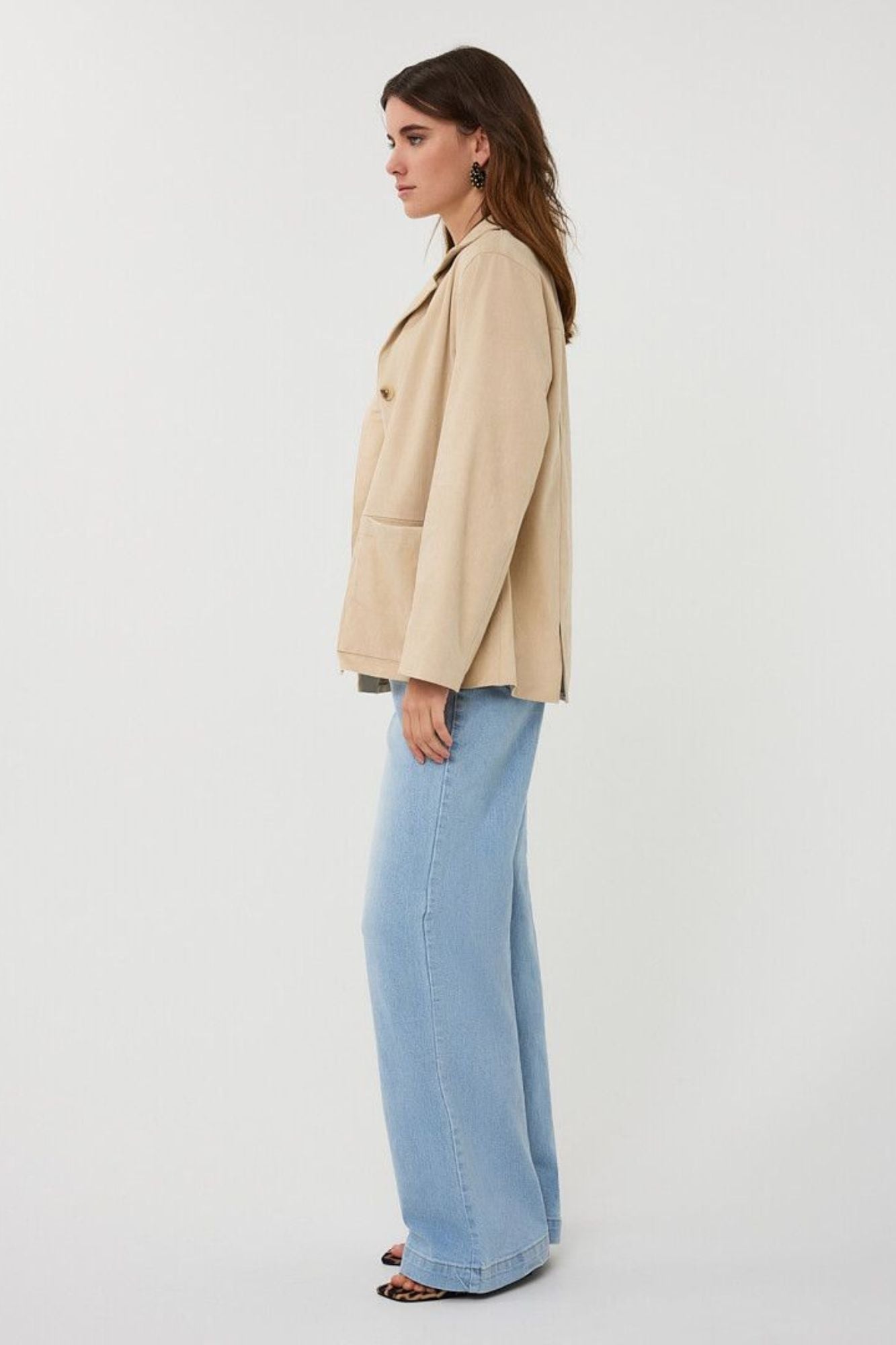 Sand Suedine Blazer