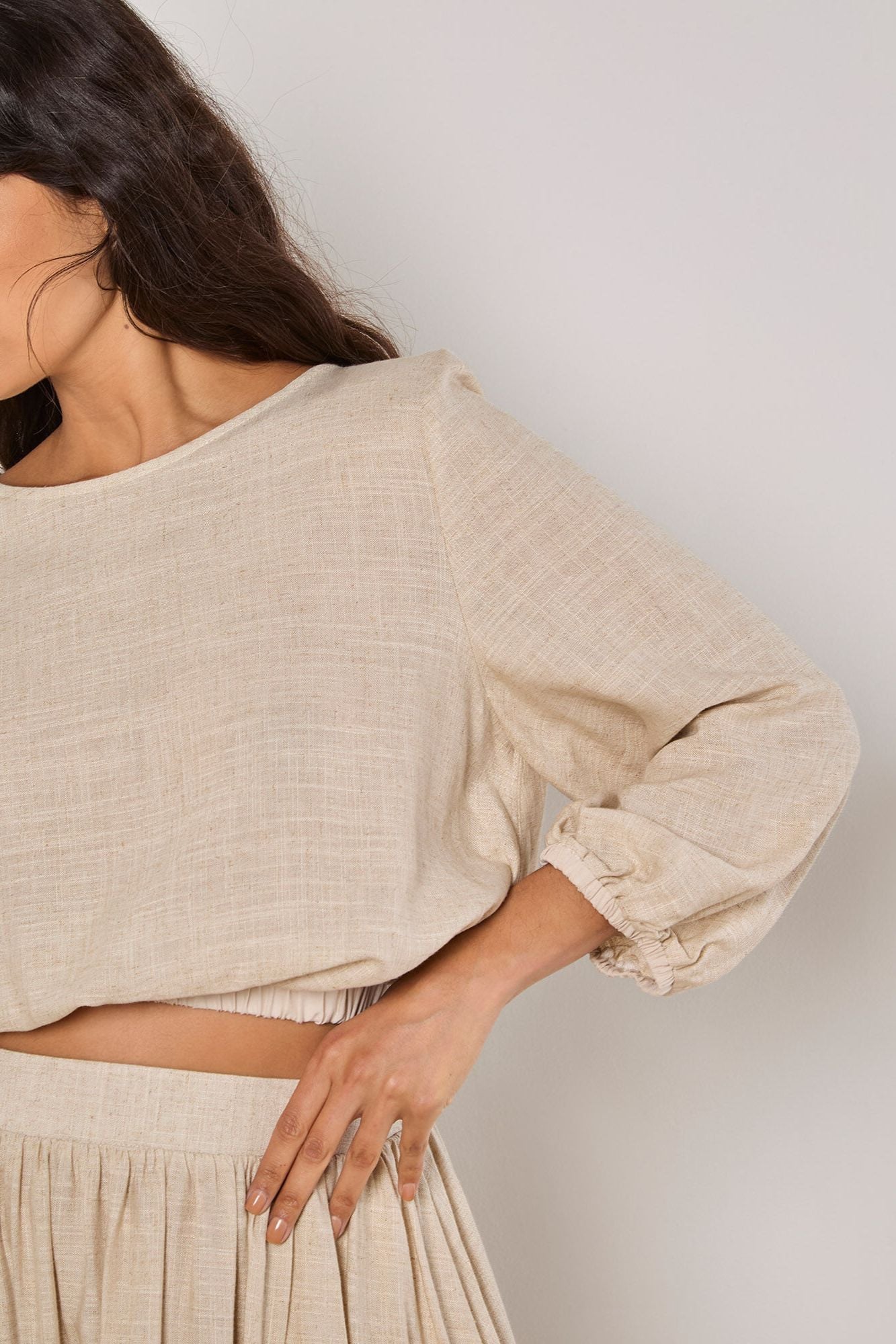 Gathered A-Line Midmaxi Skirt