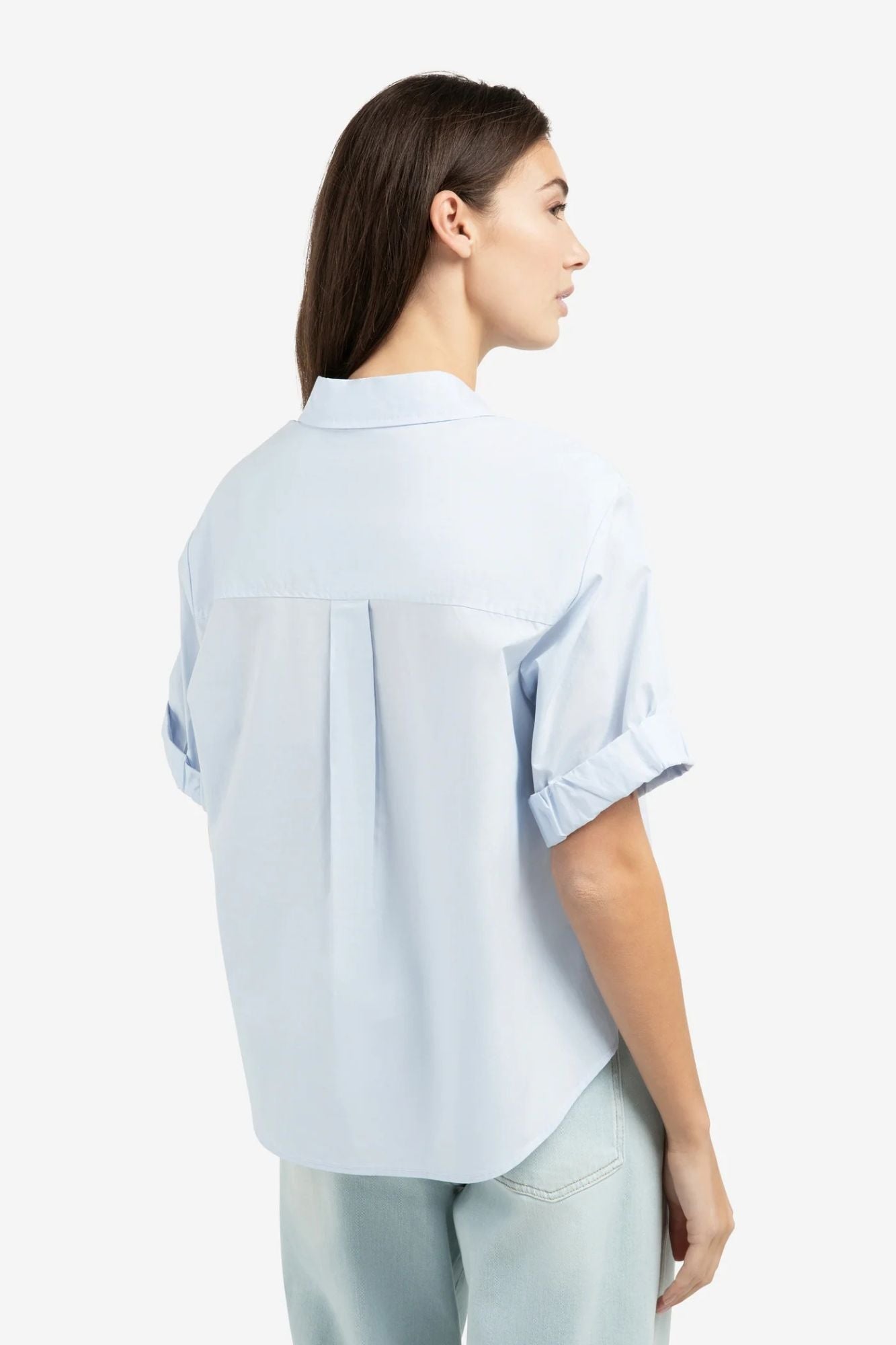 Short Roll Up Sleeve Blouse