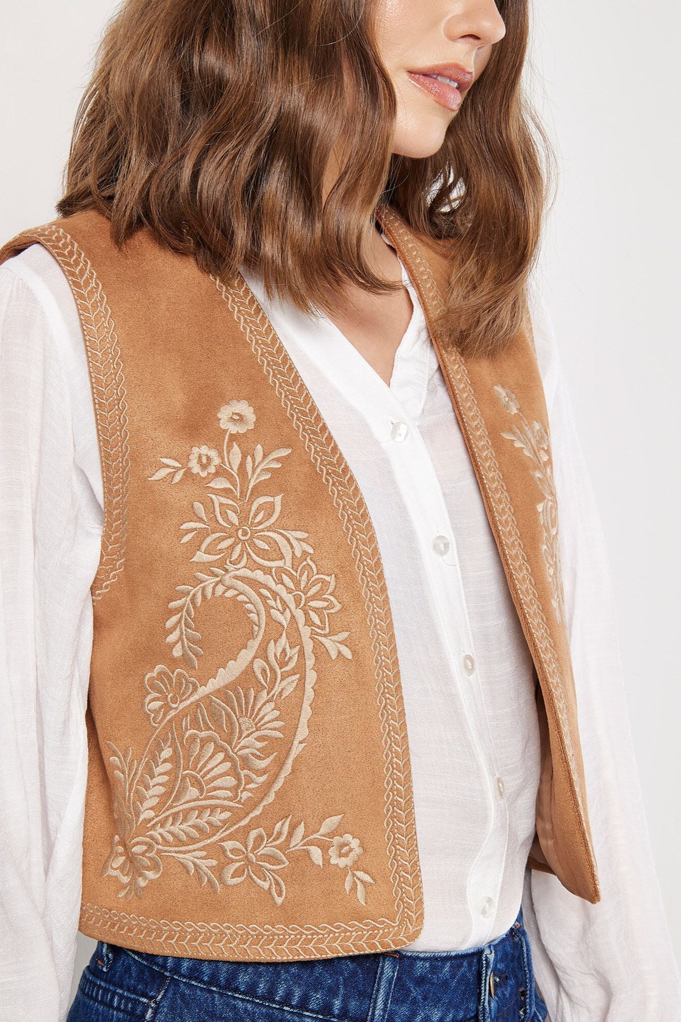 Paisley Suedette Vest