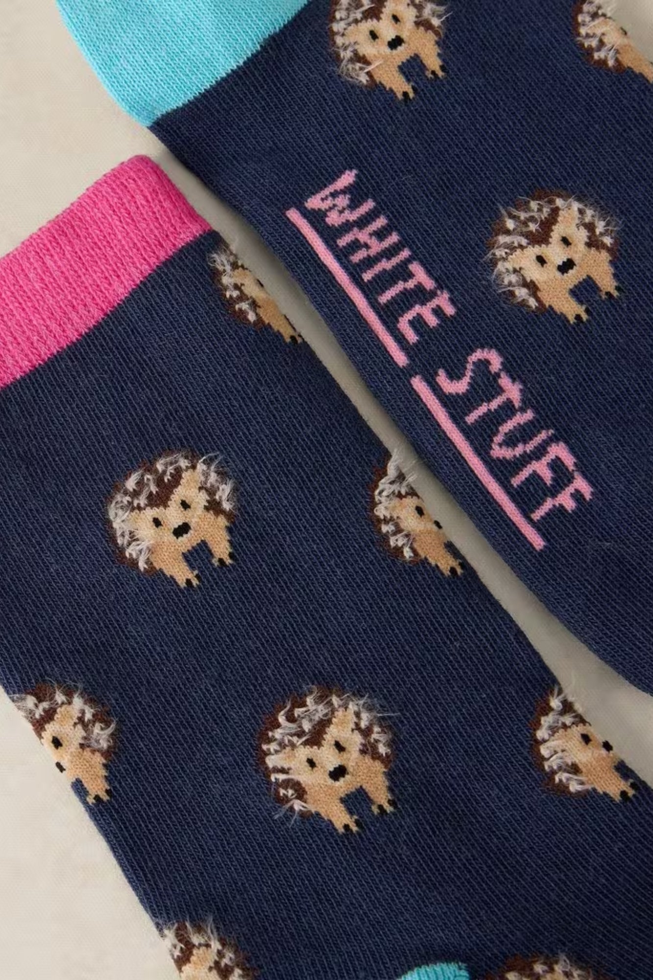 Fluffy Hedgehog Ankle Sock - 8.5-10.5 - Navy Multi