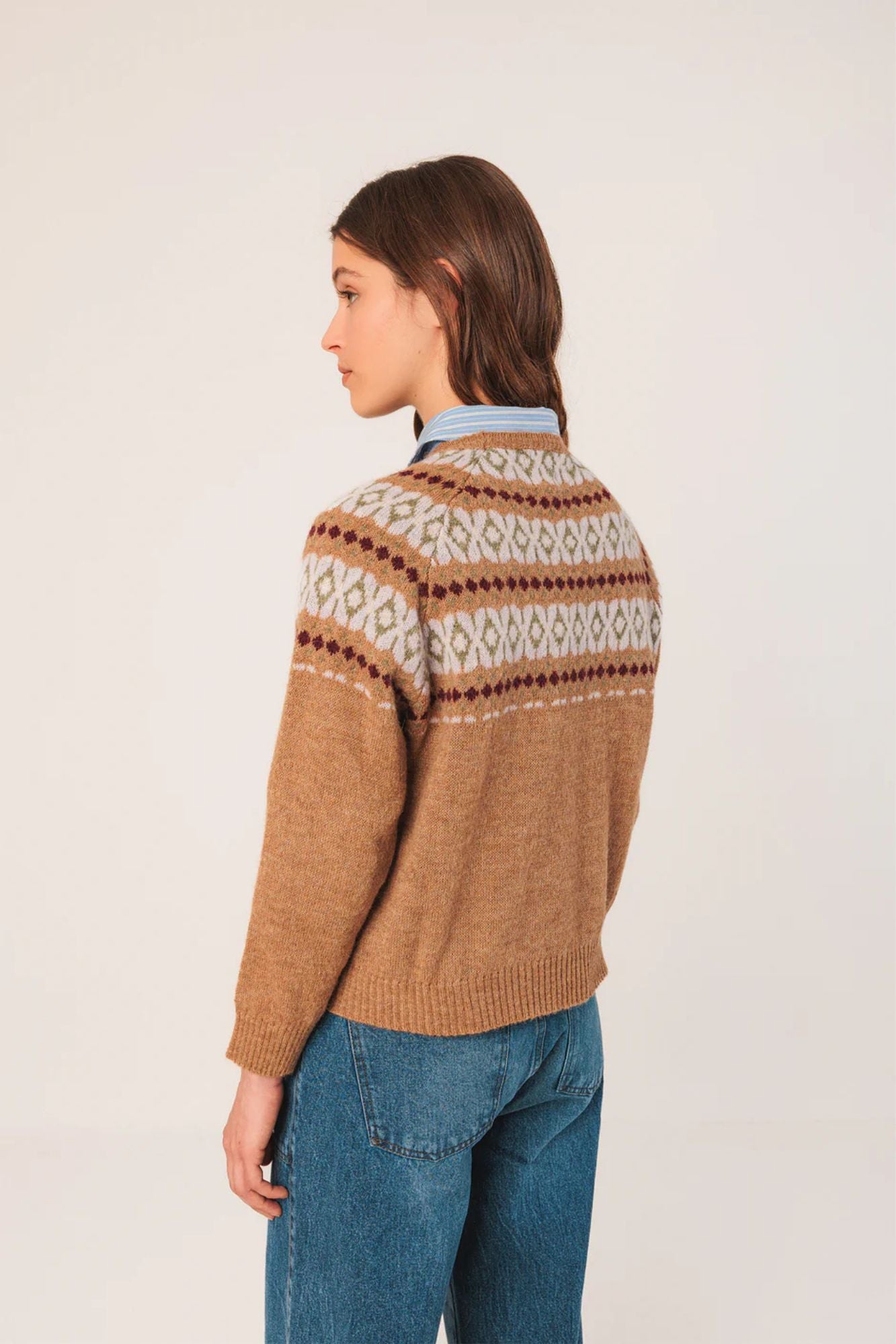 Jacquard Border Sweater