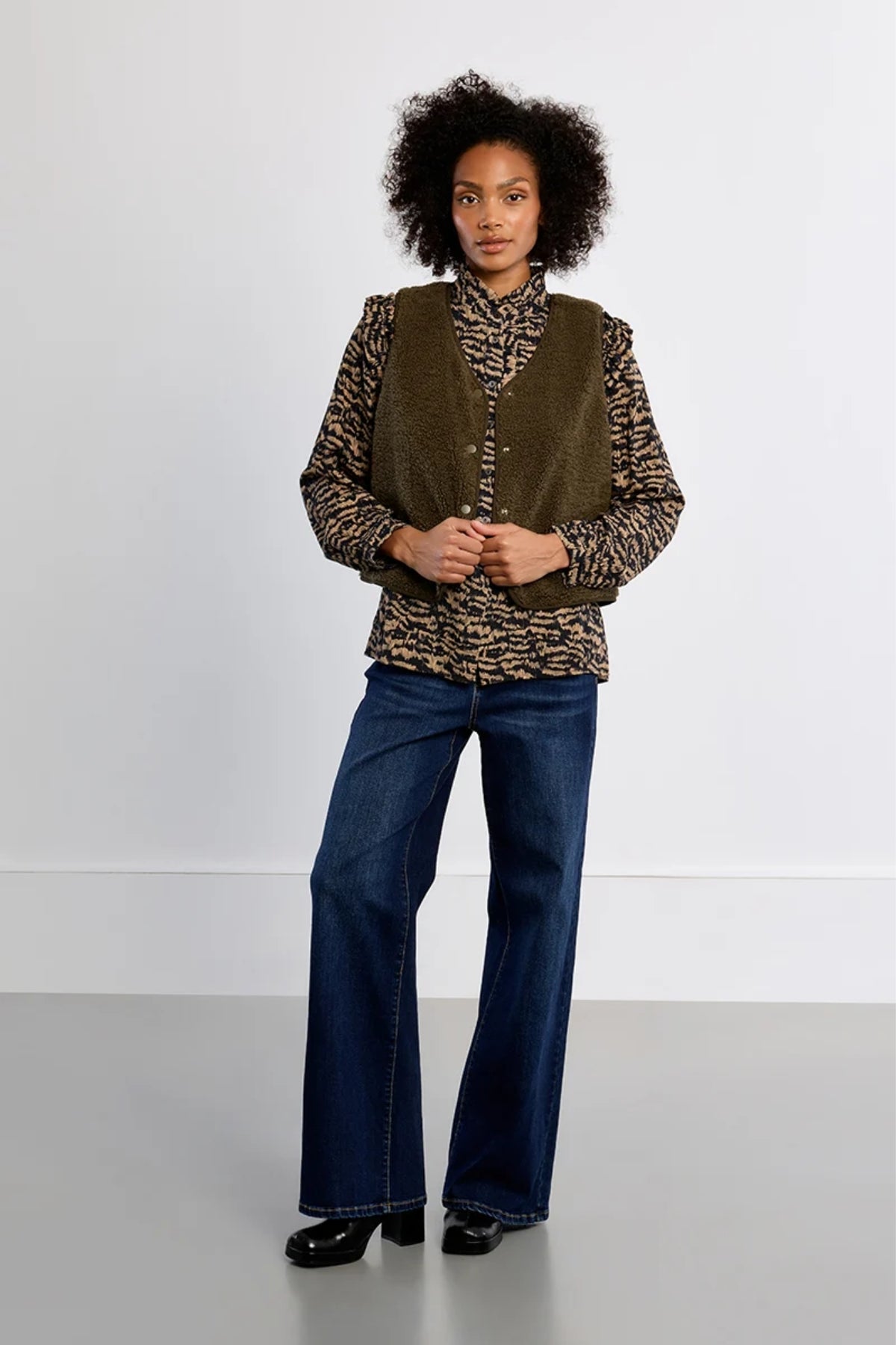 Faux Sheepskin Vest