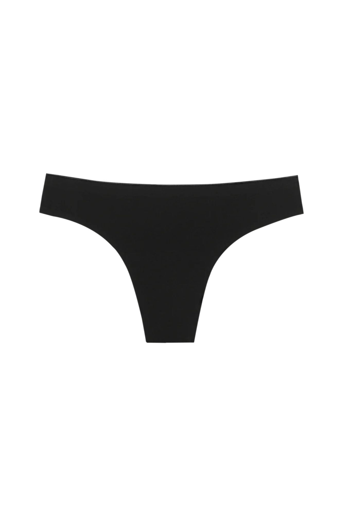 Seamless Low-Mid Rise Mineral Thong I Black