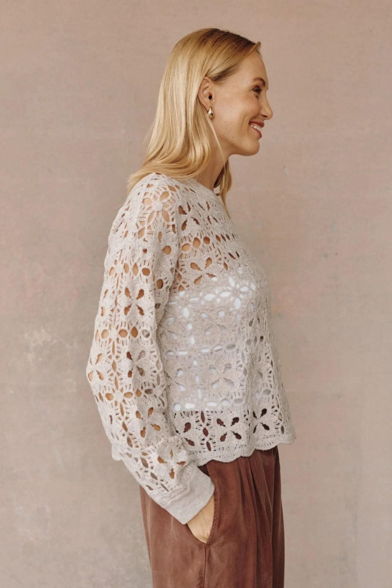 Crochet Crewneck Sweater