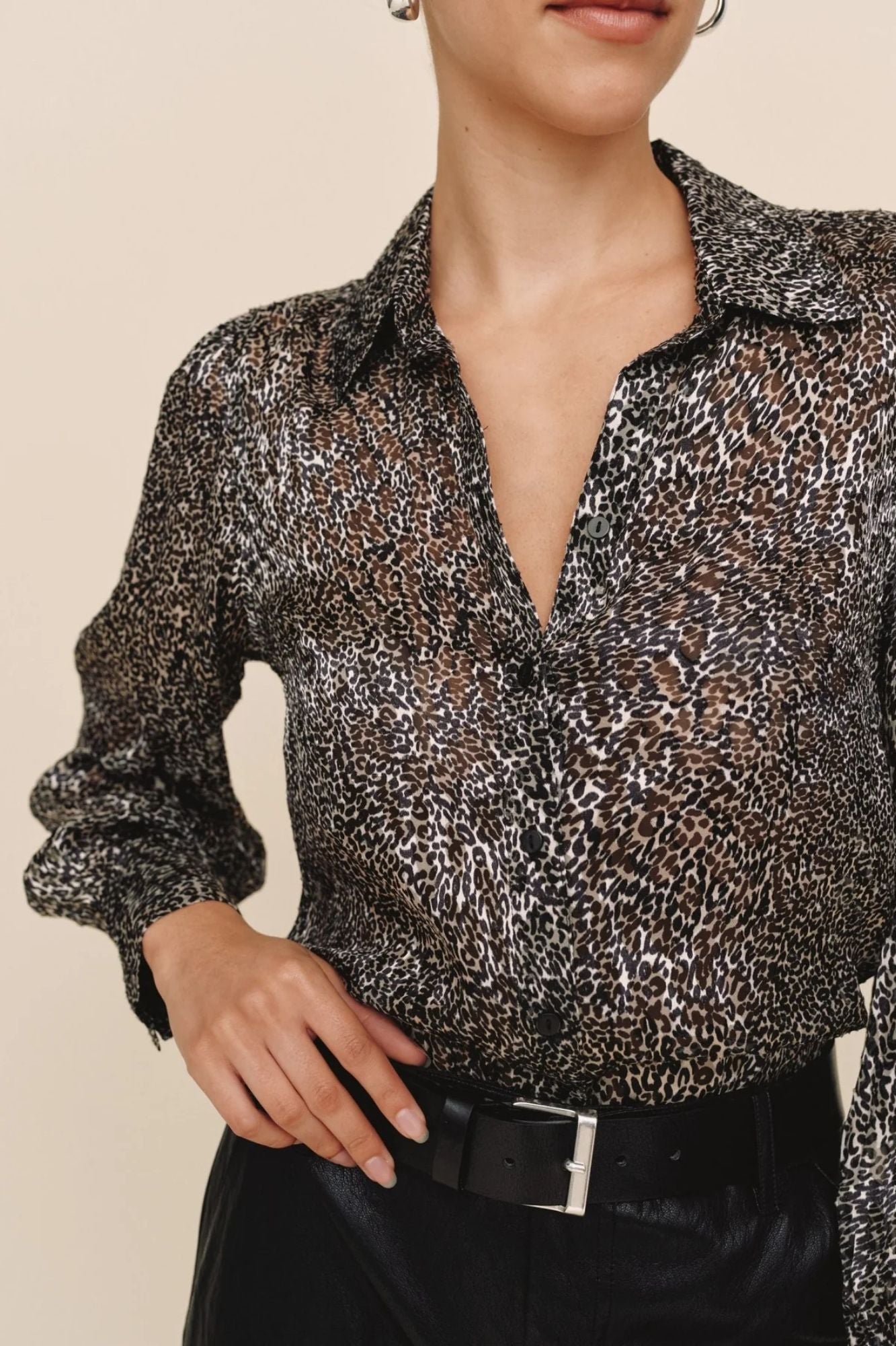 3/4 Bishop Sleeve Button Up
