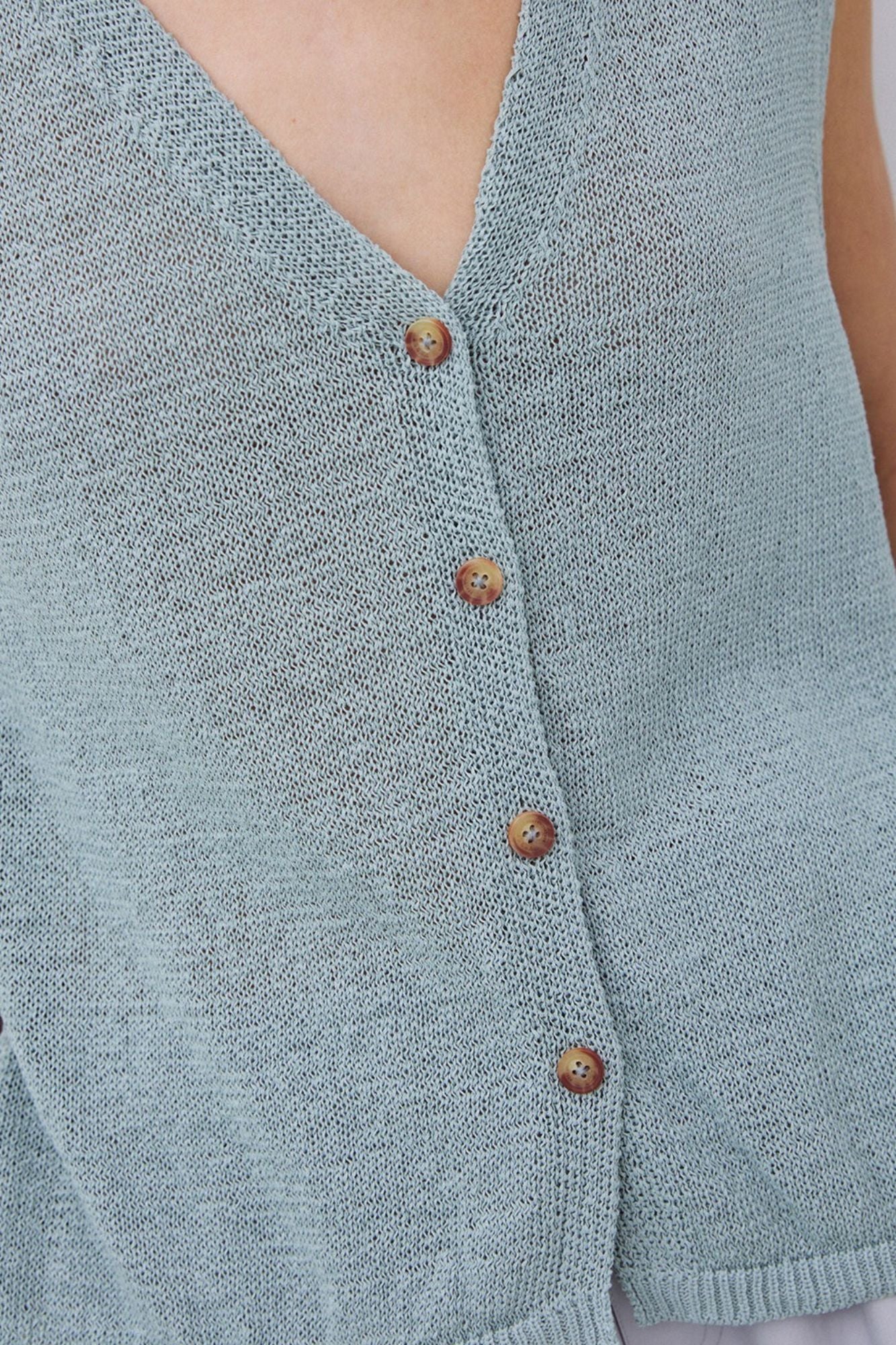 Cotton V-neck Vest
