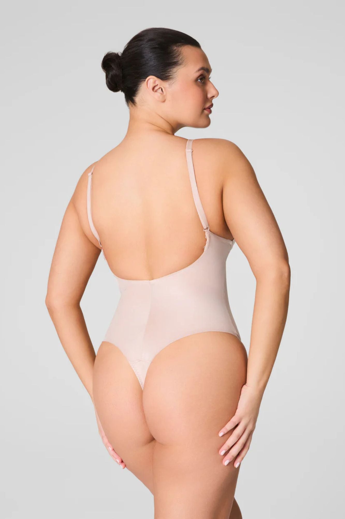 Plunge Low-Back Thong Bodysuit