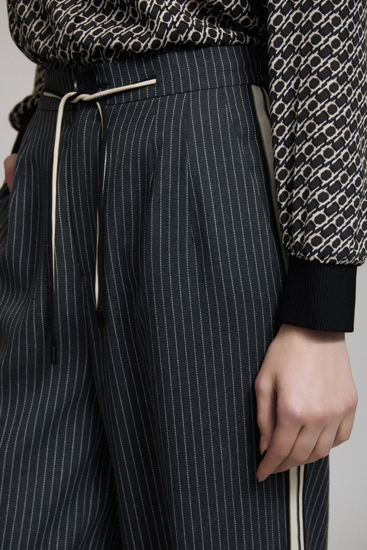 Ribbon Pinstripe Pants