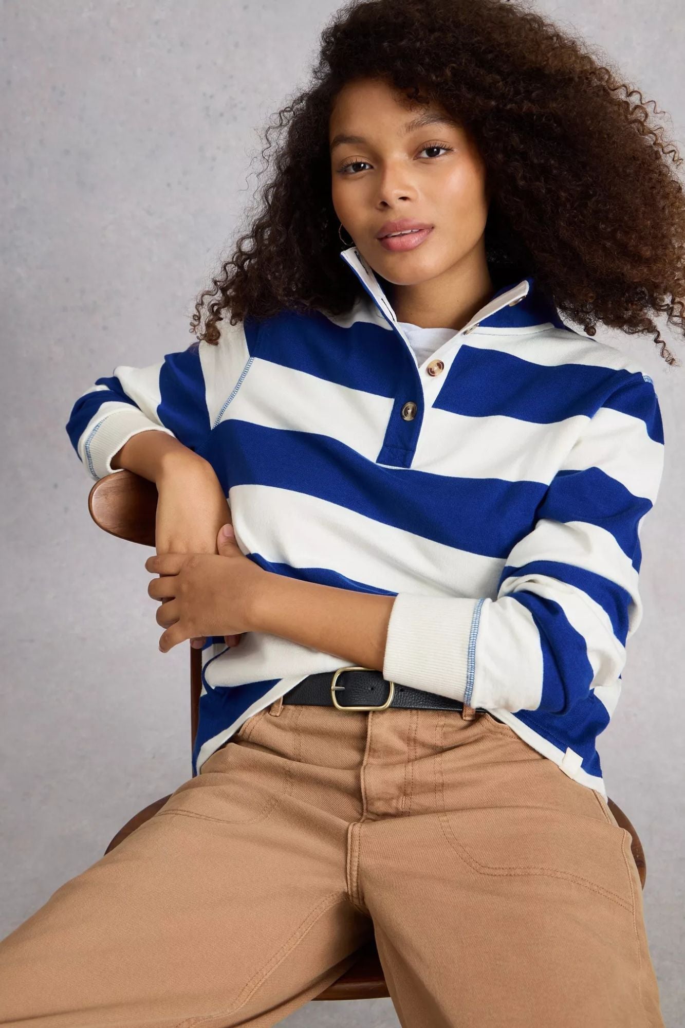 Bobby Button Stripe Sweatshirt