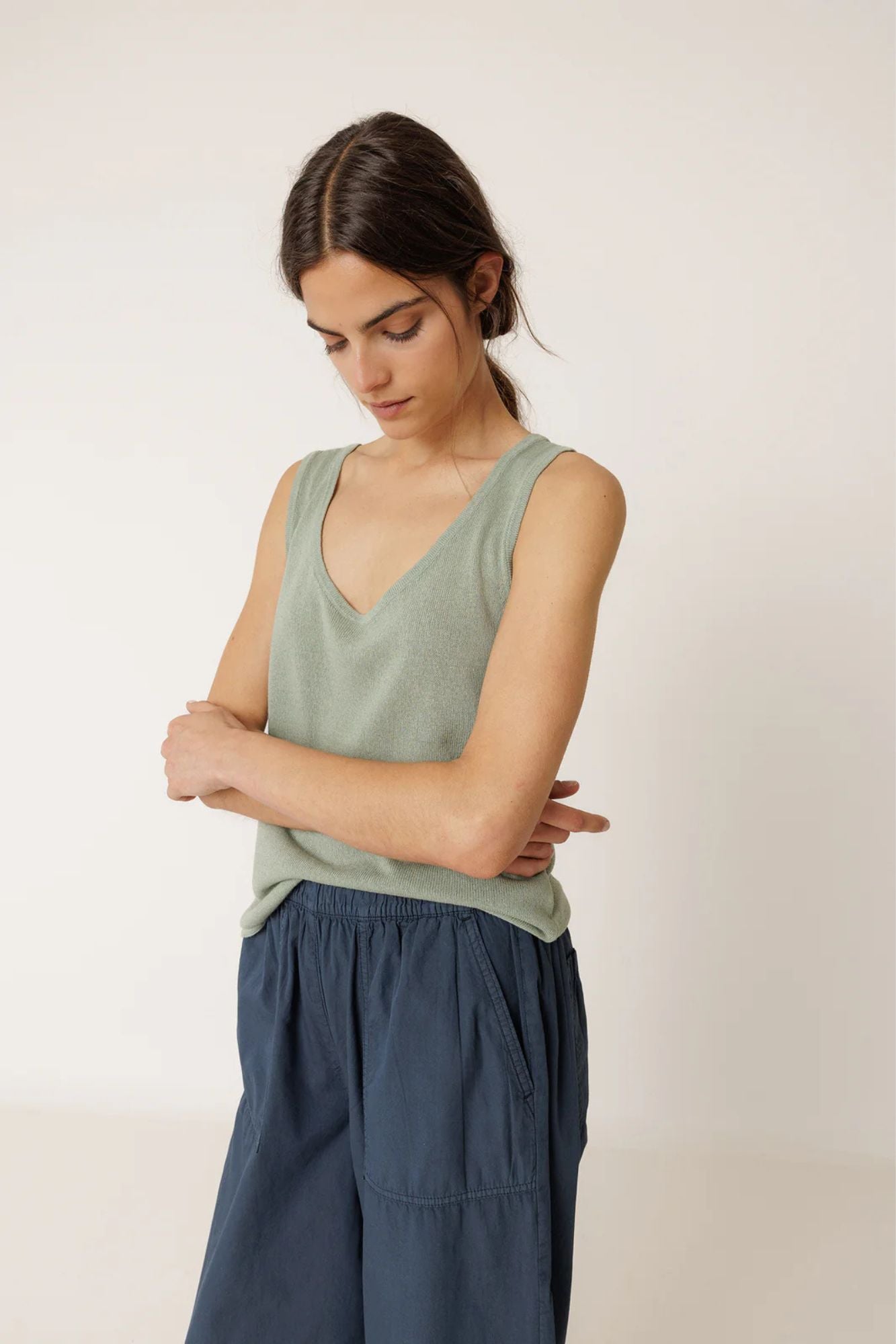 Straight Poplin Pant