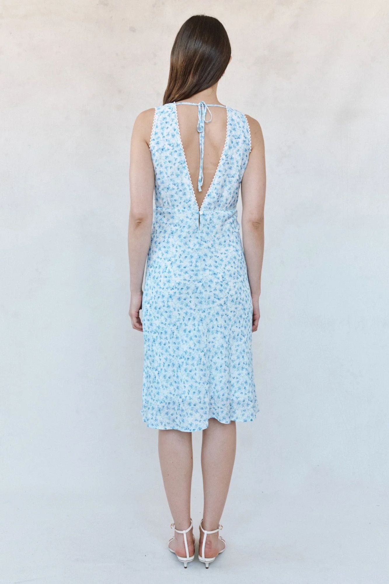 V-Neck Tie Back Maxi Dress