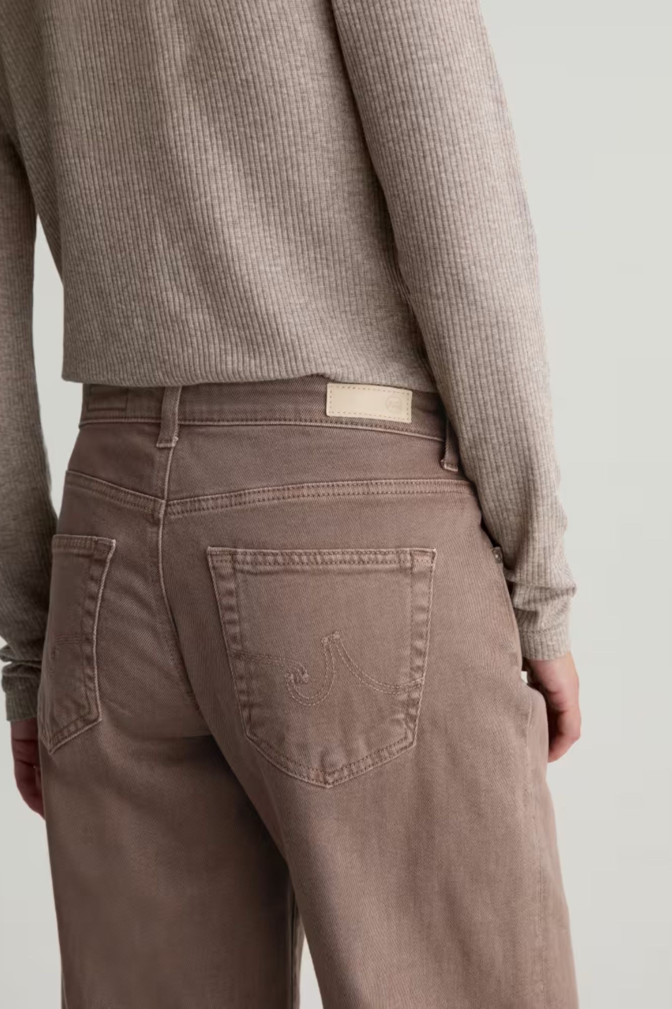 Adria Low-Rise Wide Leg Sulfur Taupe Grey