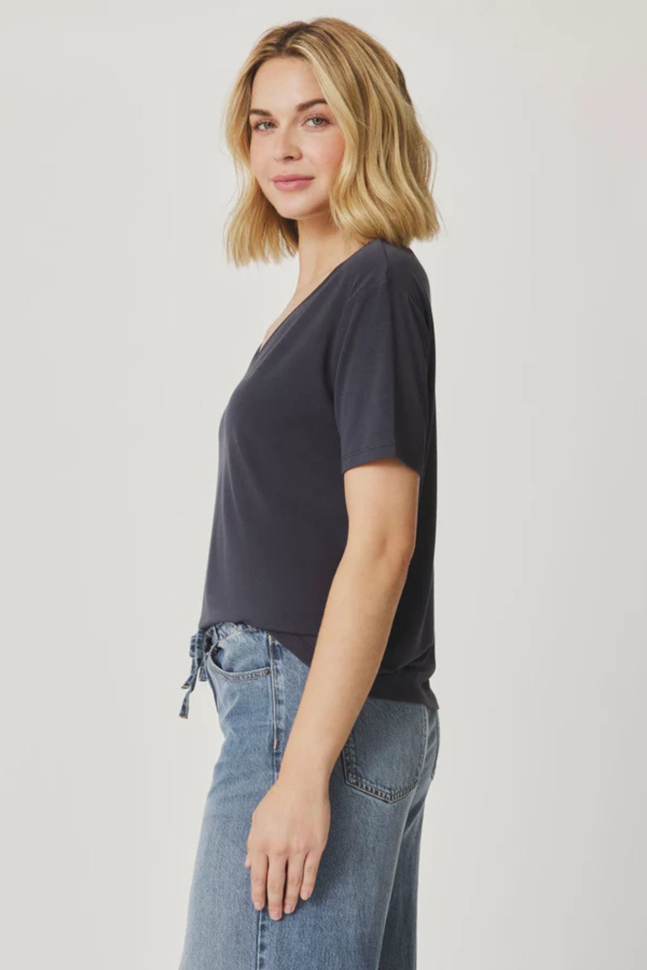 Kacey Bamboo V Neck SS Tee