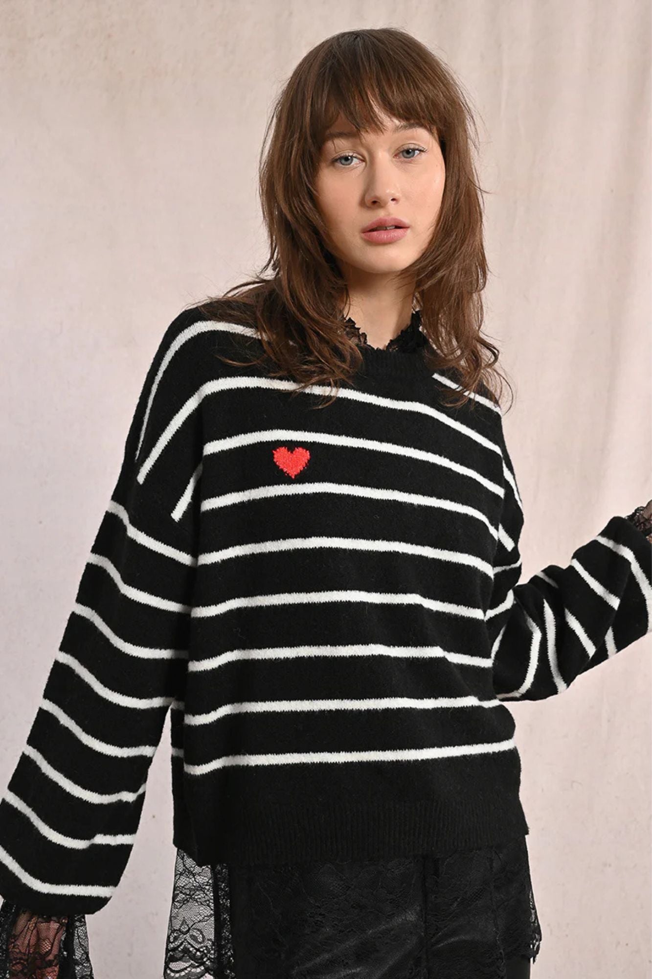 Heart Stripe Sweater