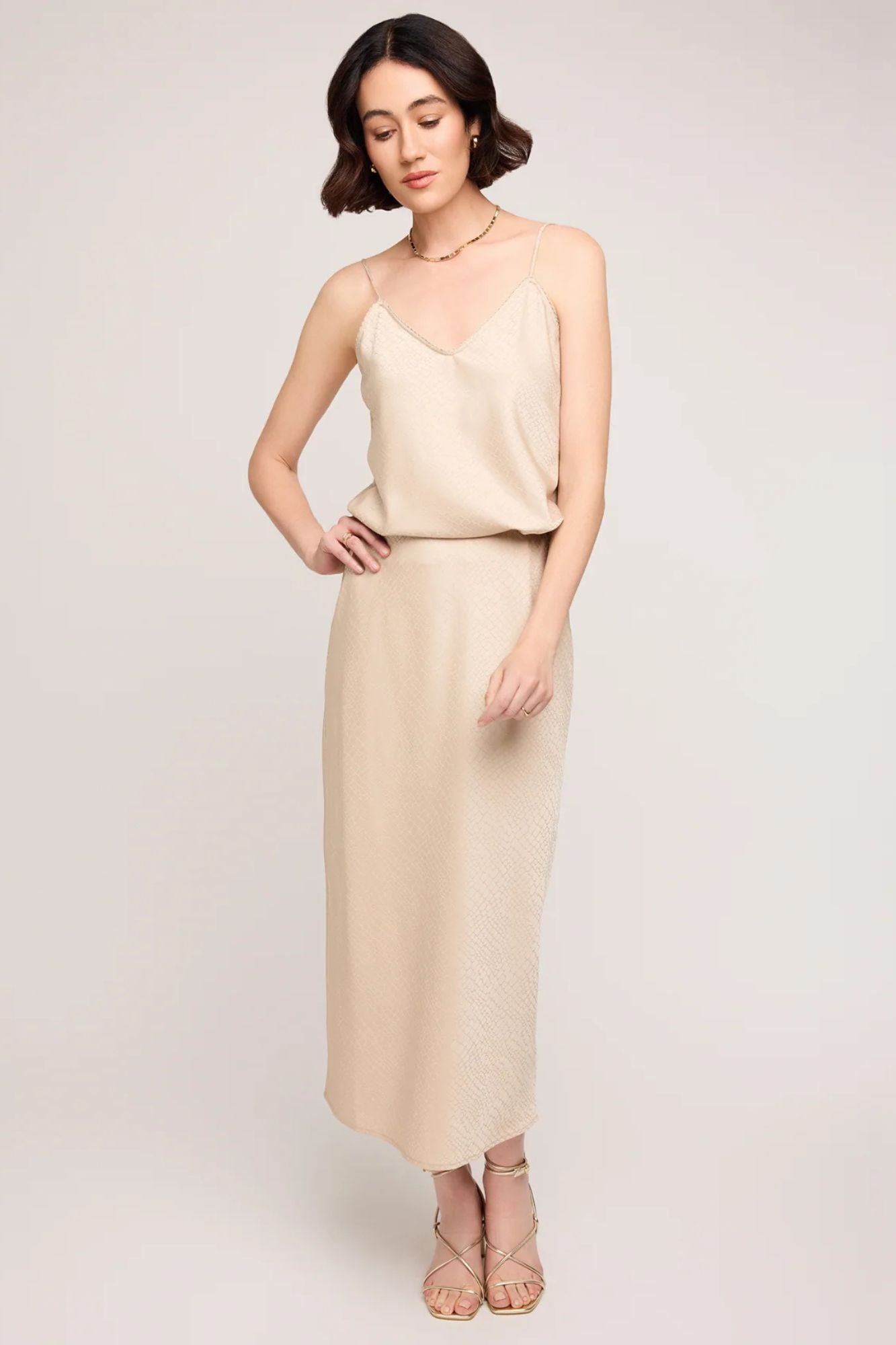 Bonnie Satin Midi Skirt