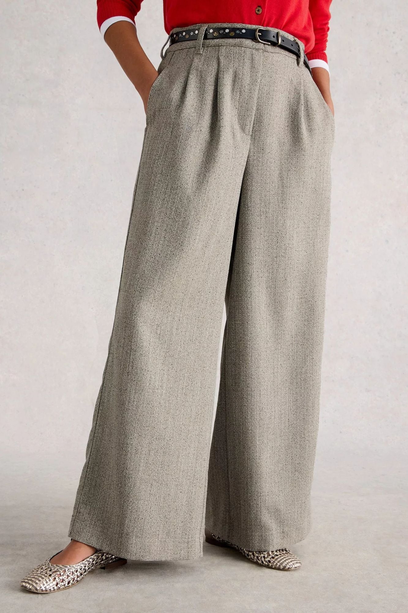 Sasha Wide Leg Tweedy Trouser