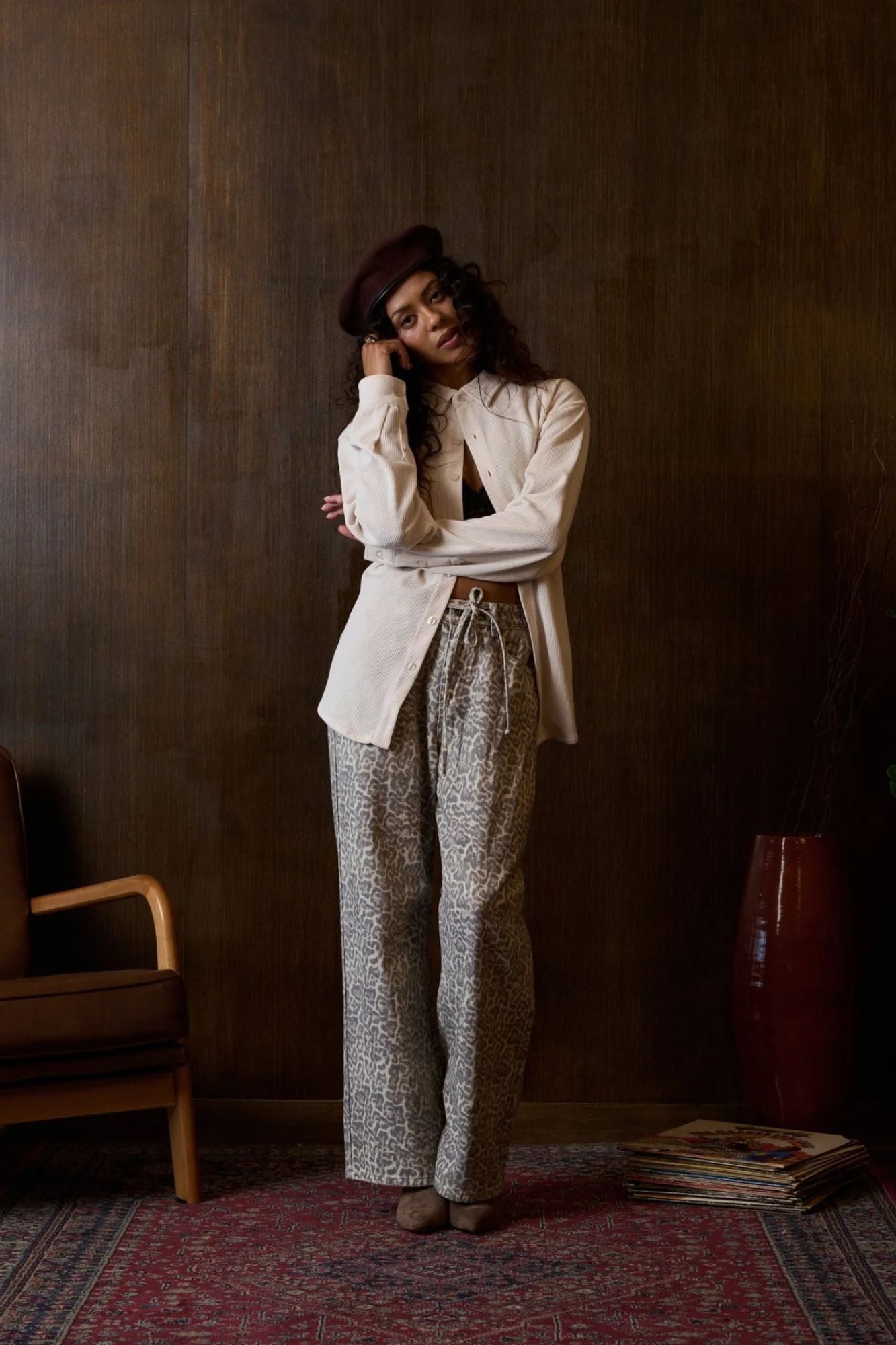 Shelly Leopard Wideleg