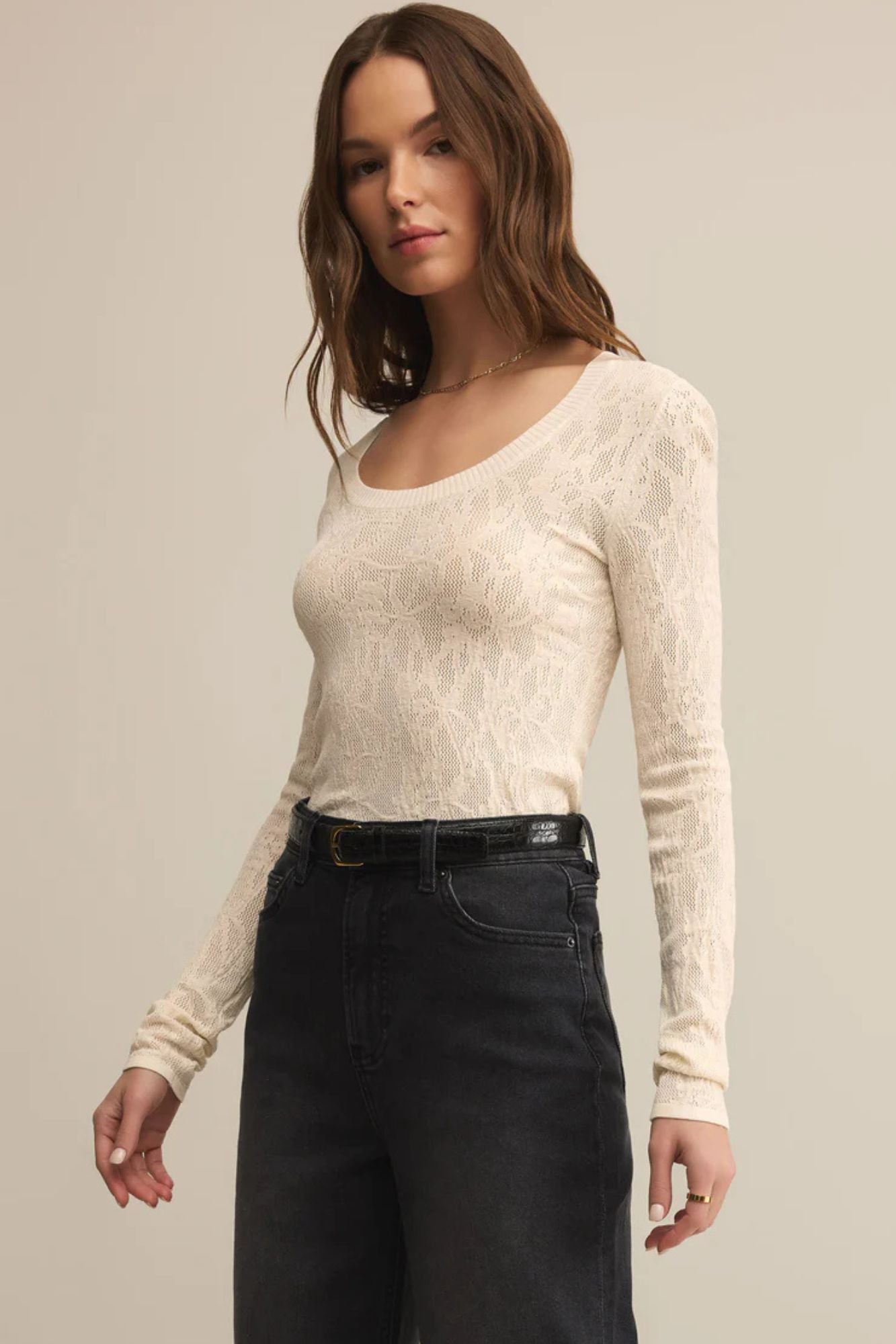 Tibi Scoop Mesh Sweater