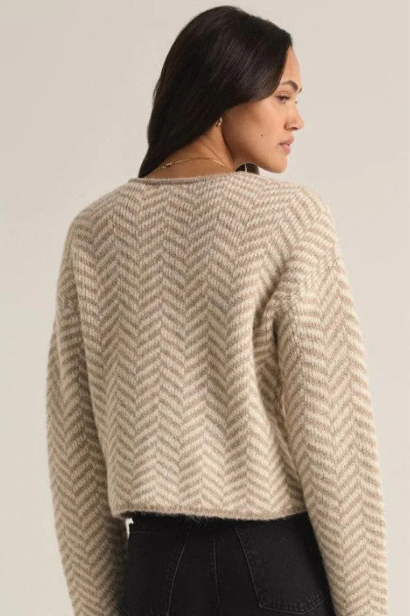 Naomi Herringbone Cardigan