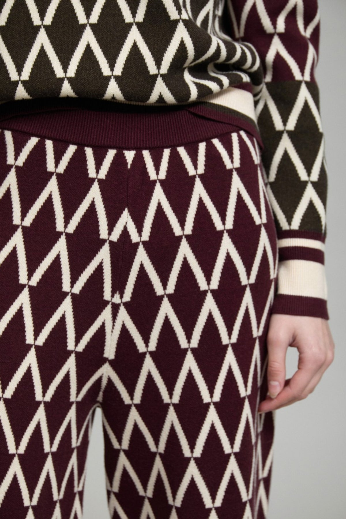 Geometric Jacquard Pants