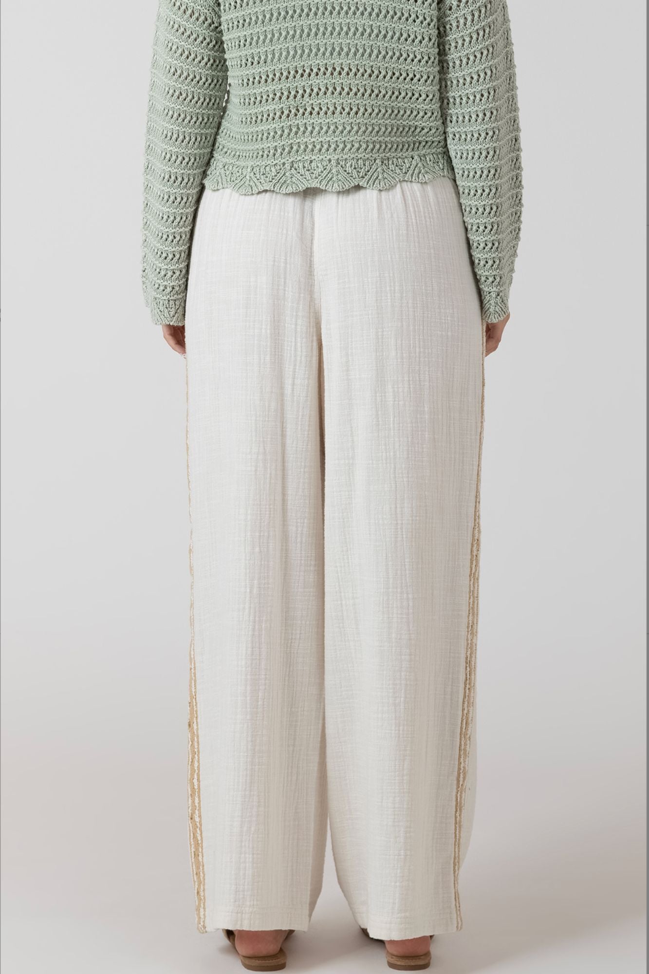 Crochet Trim Wide Leg Pant