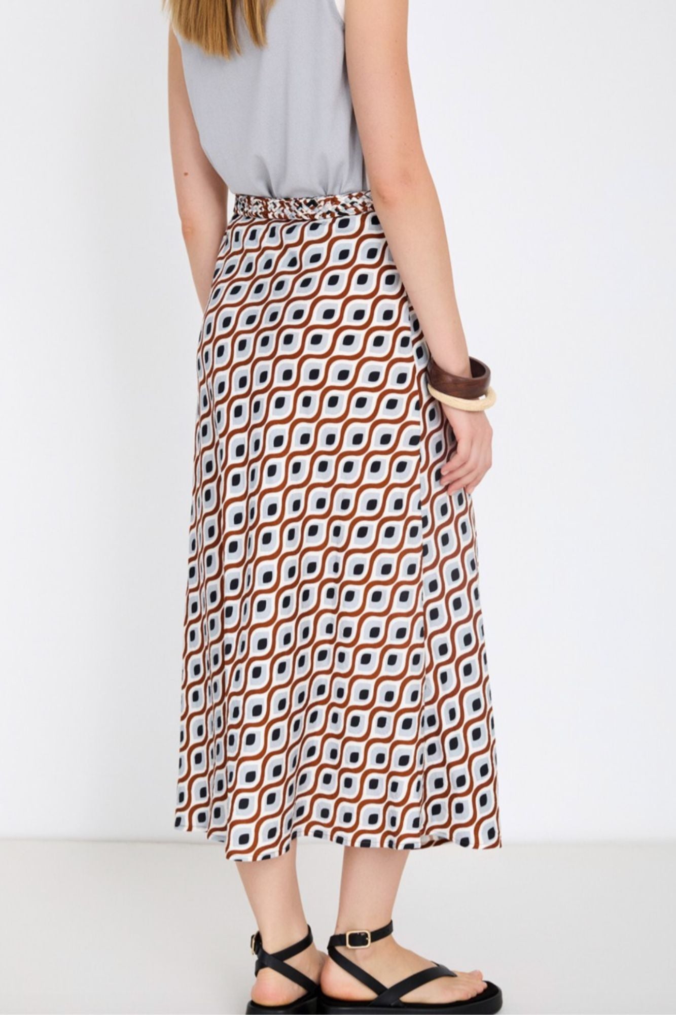 Retro Print Skirt
