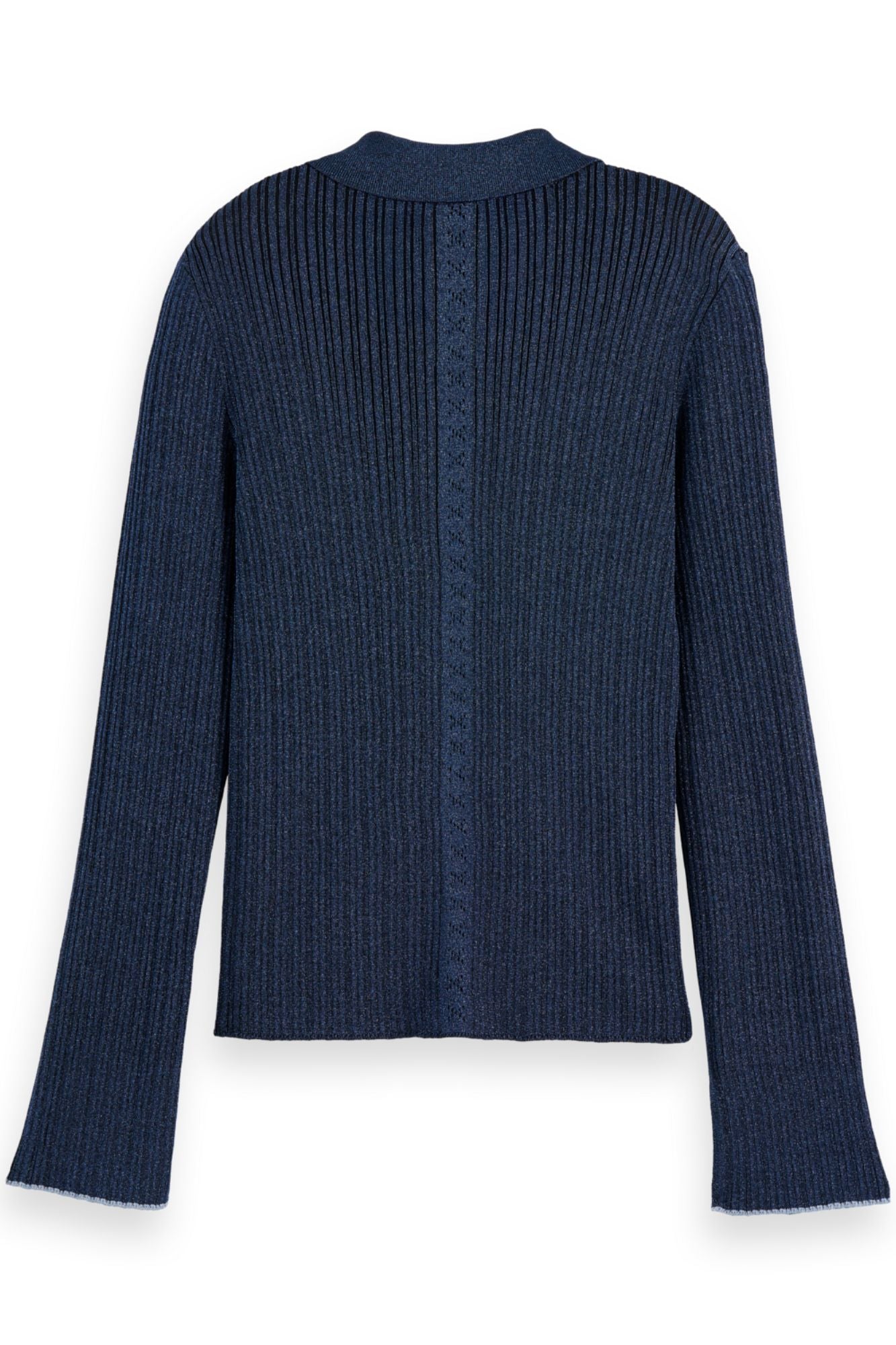 Metallic Skinny Rib Fitted Cardigan