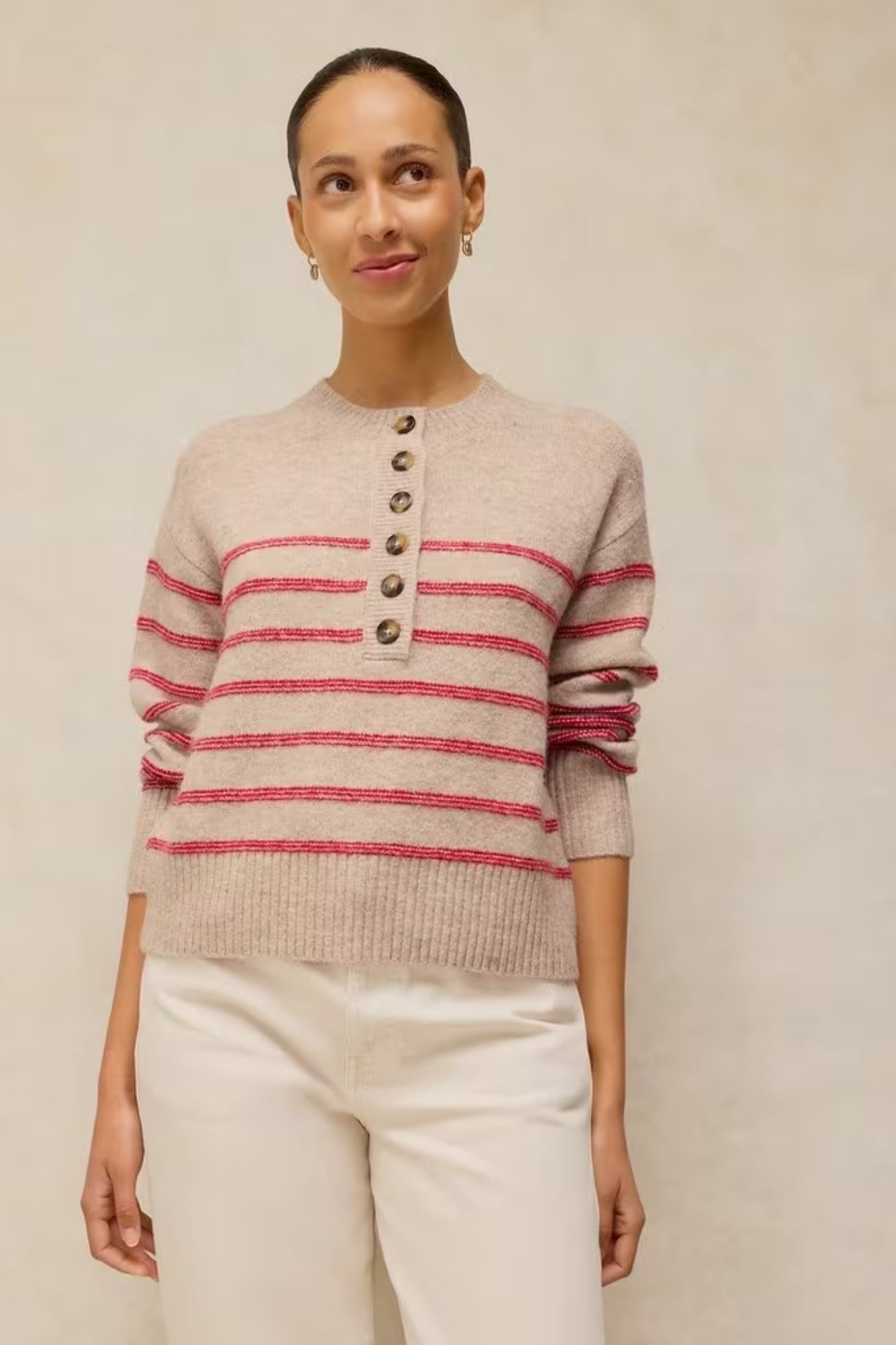 Stripe Henley Jumper