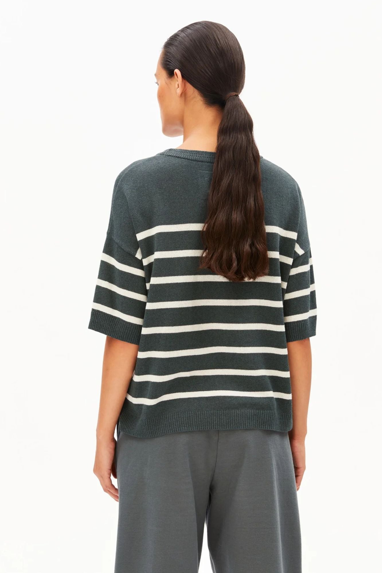 Stripe Linen Blend Sweater