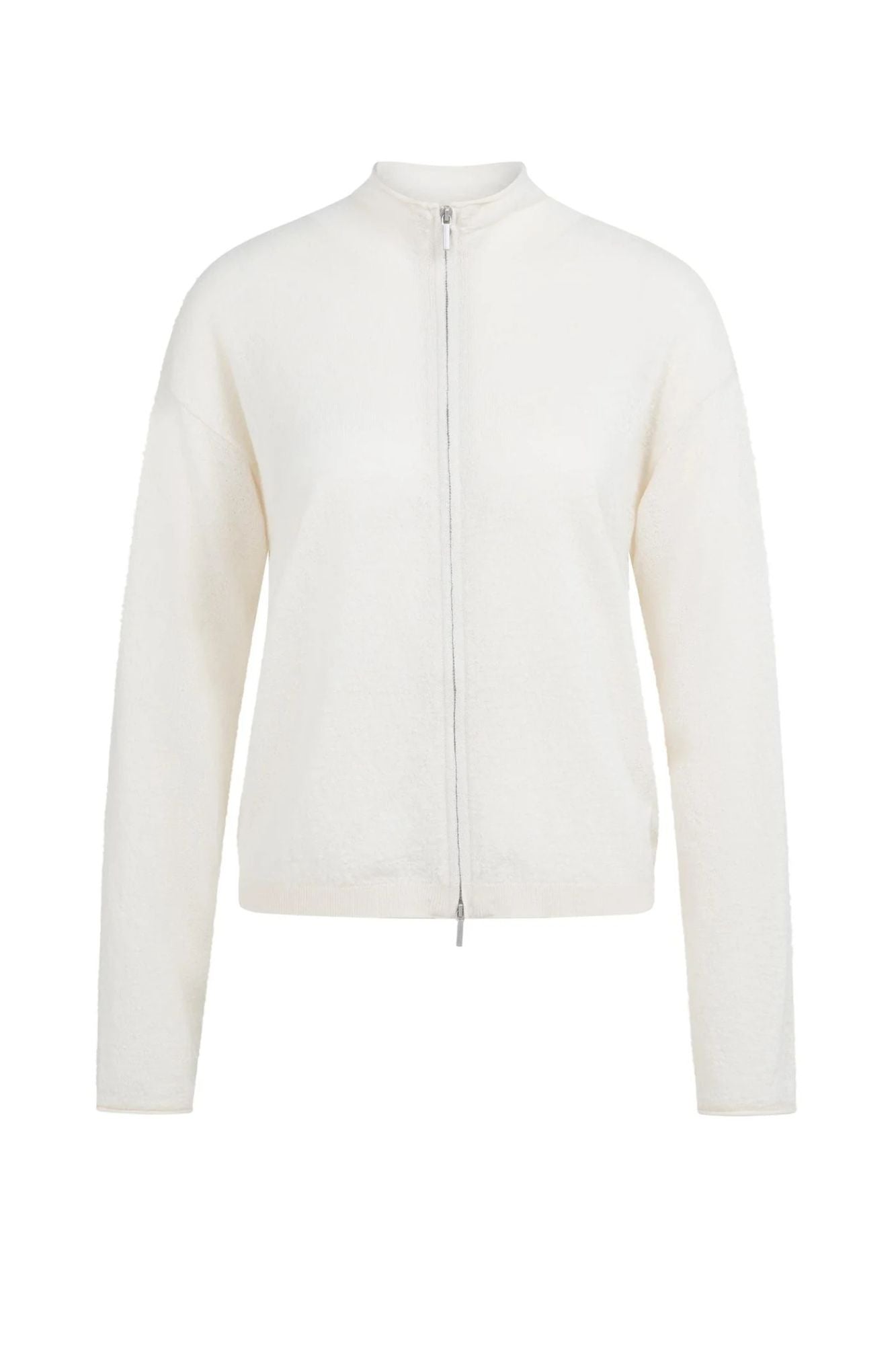 Textured Cardigan High Neck