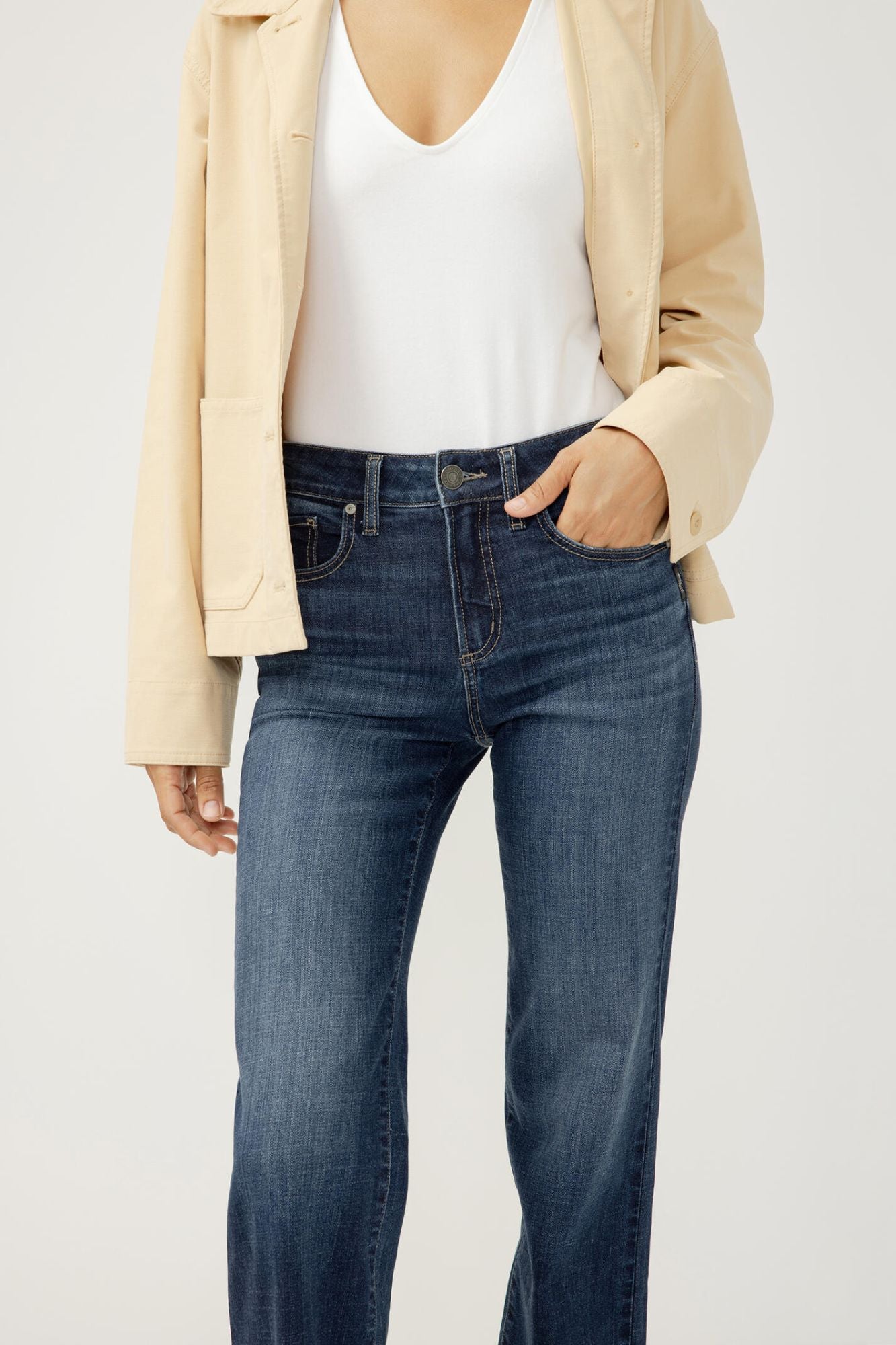 Avery High Rise Trouser Leg Jeans L 33