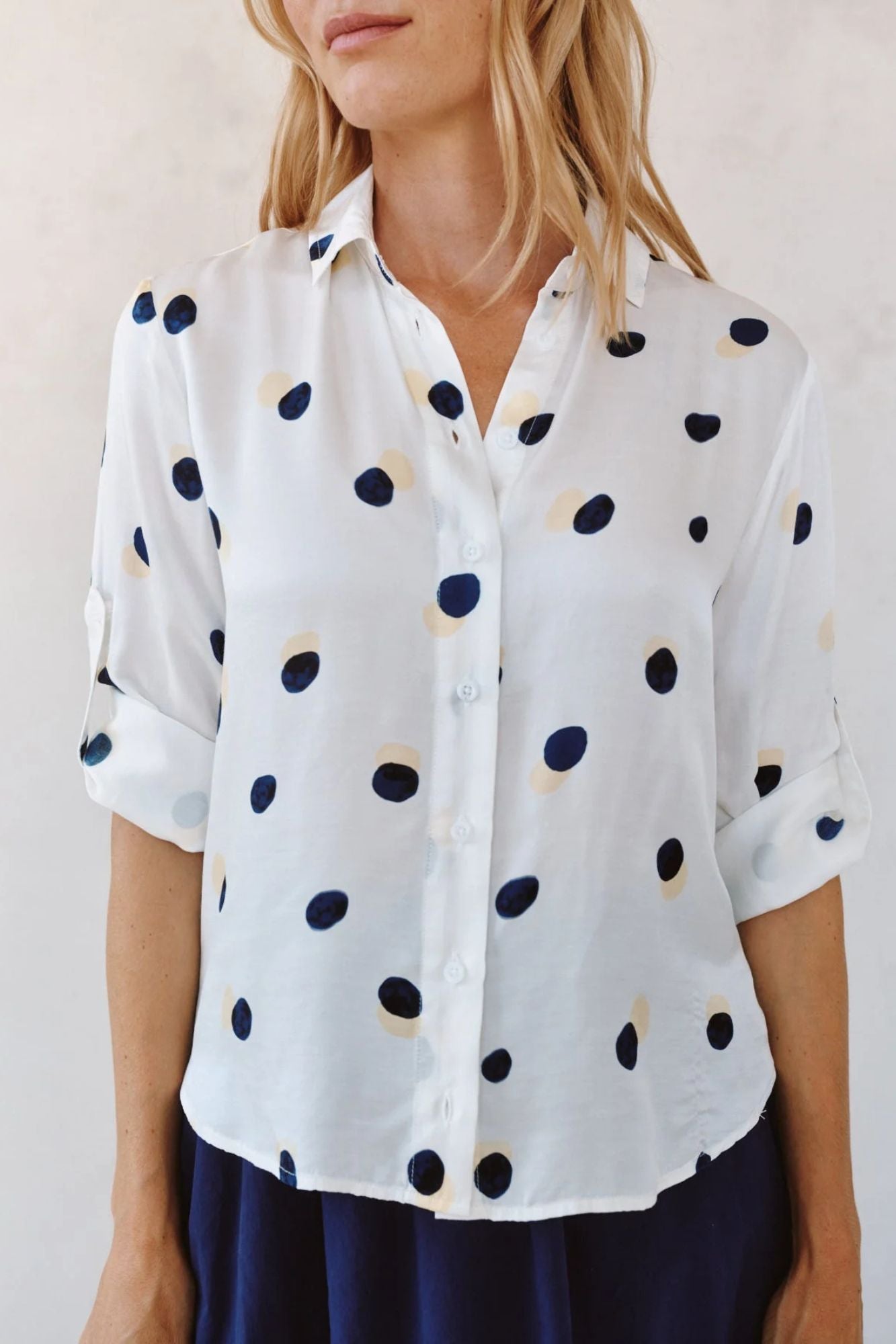 Split Back Button Down Shirt