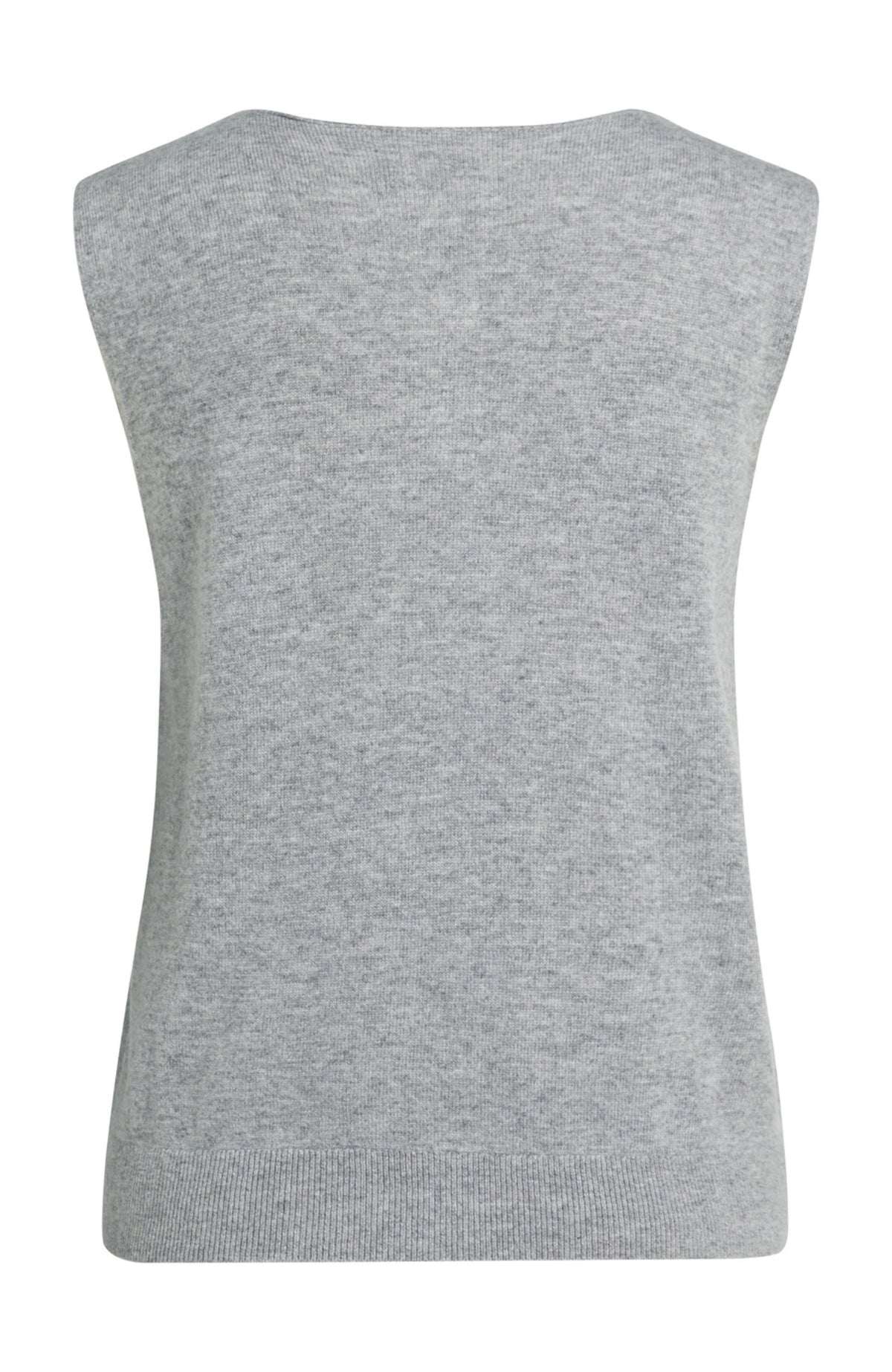 Sleeveless Open Collar Sweater