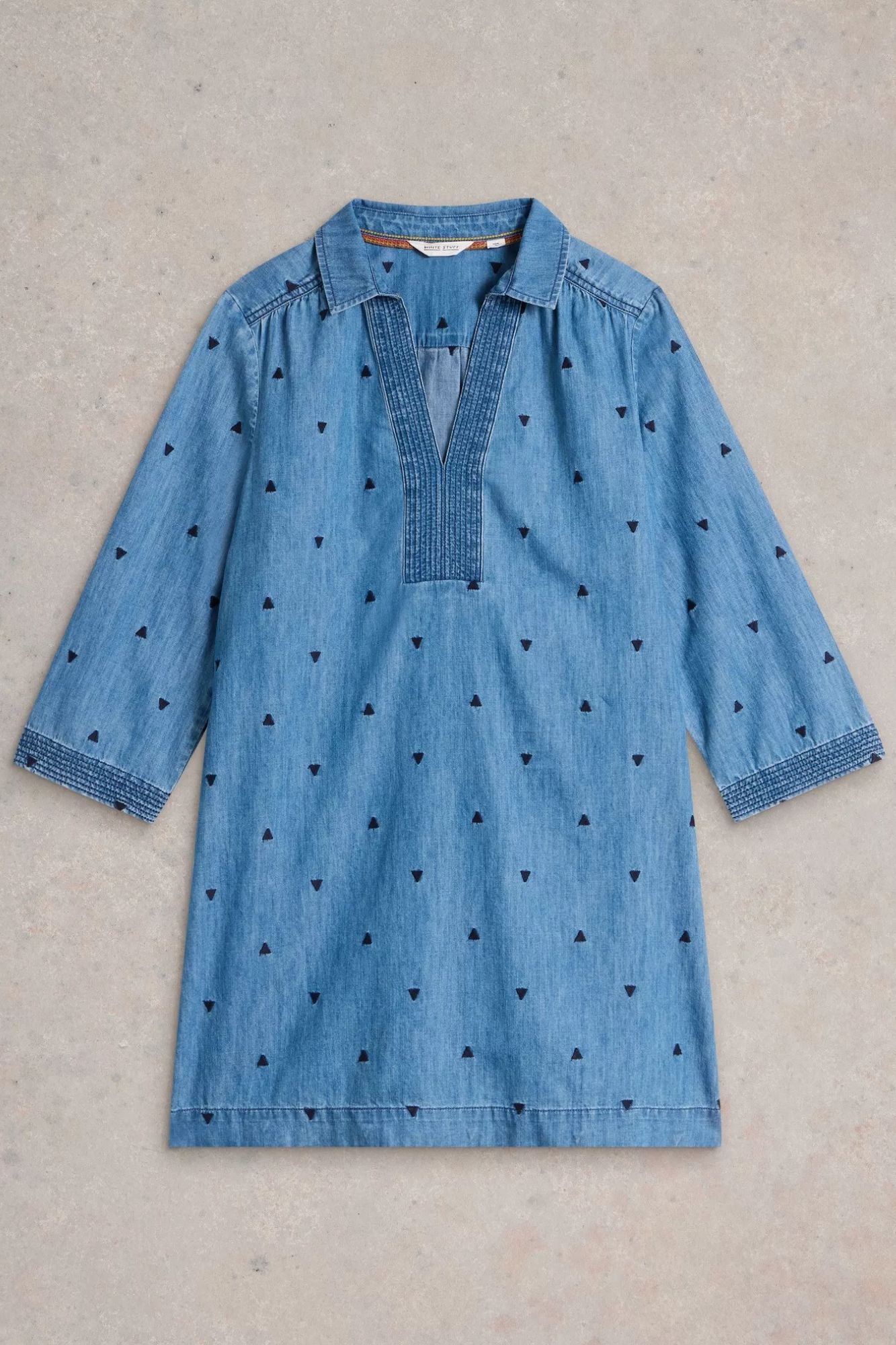 Blaire Denim Embroidered Tunic