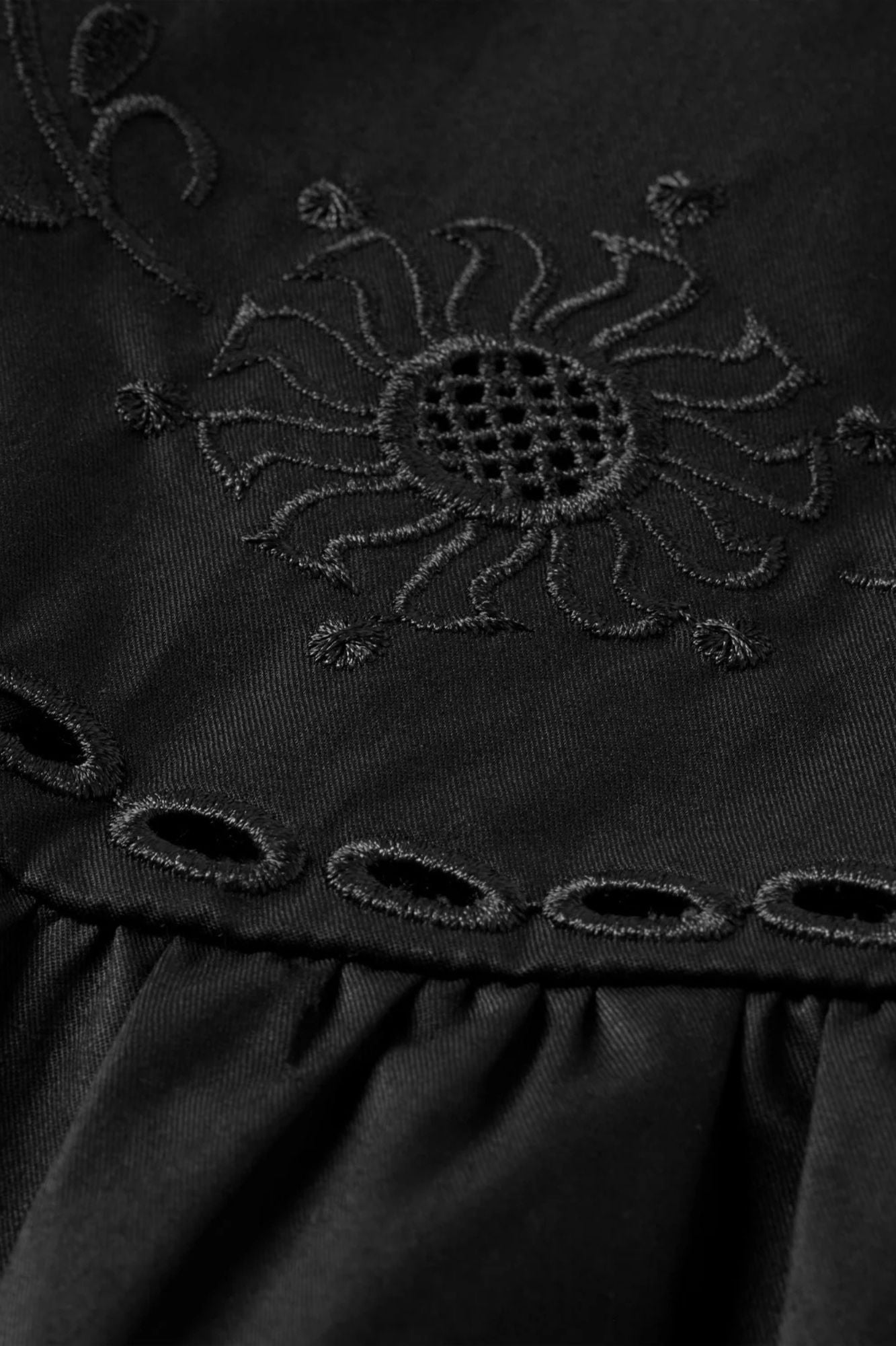 Cotton-Twill Embroidered Top