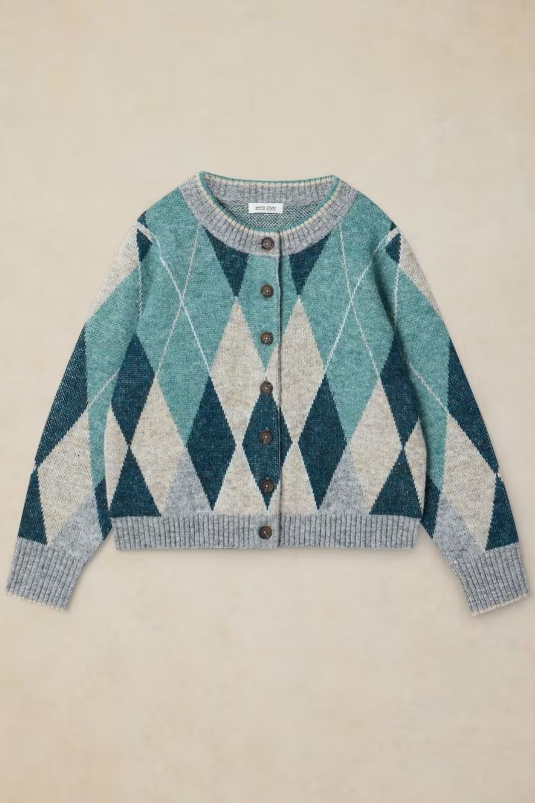 Argyle Check Cardi
