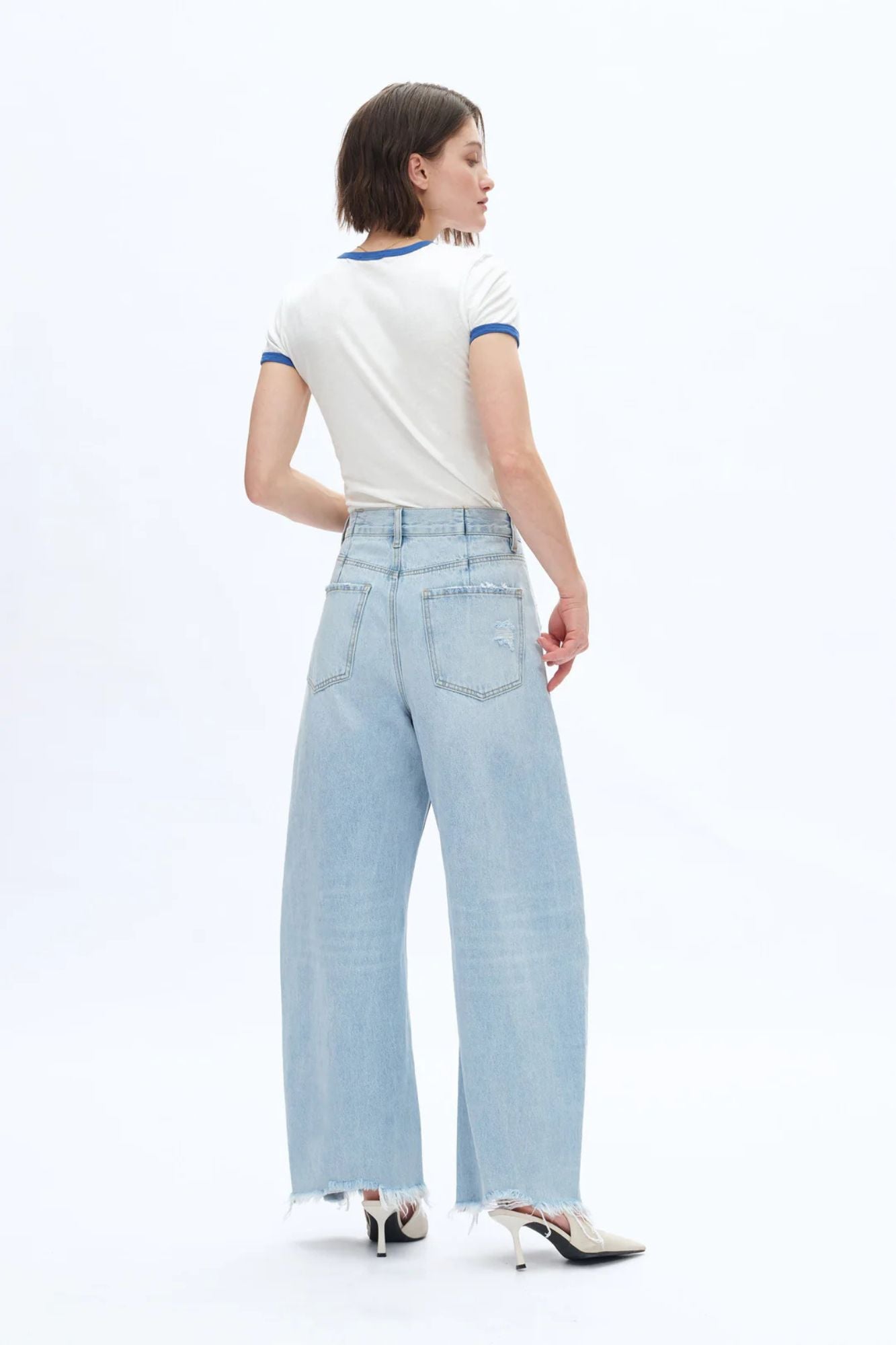 High Rise Drop Crotch Barrel Jeans