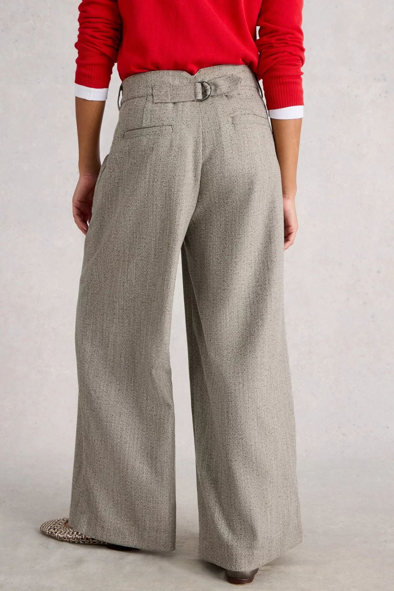 Sasha Wide Leg Tweedy Trouser