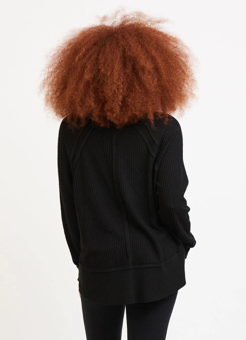 Heloise Waffle V-Neck Top