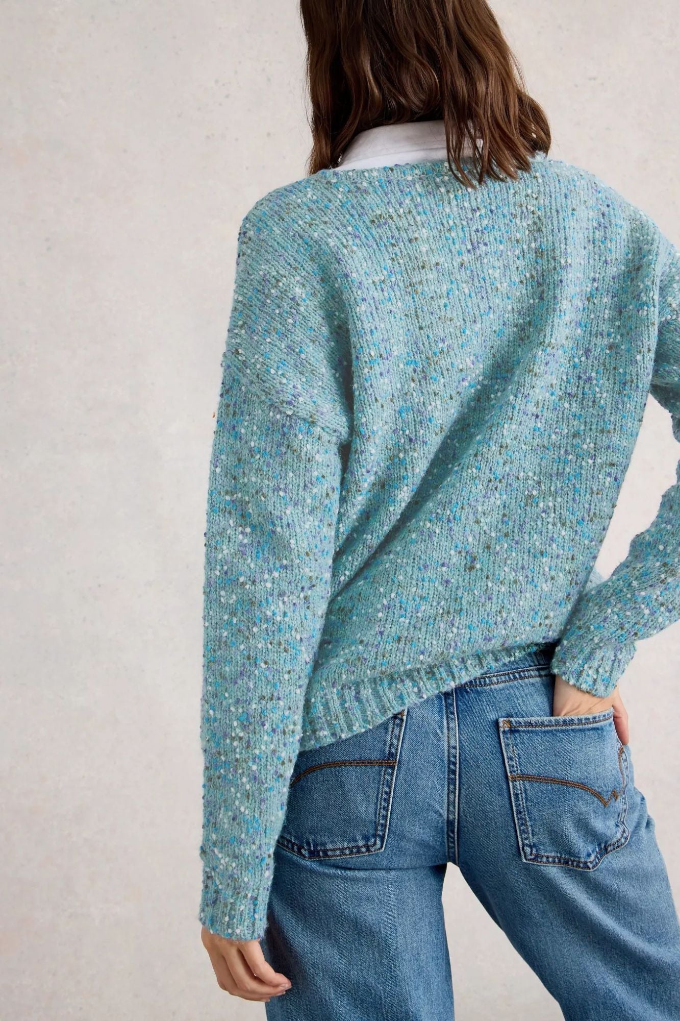 Textured V Neck Sweater