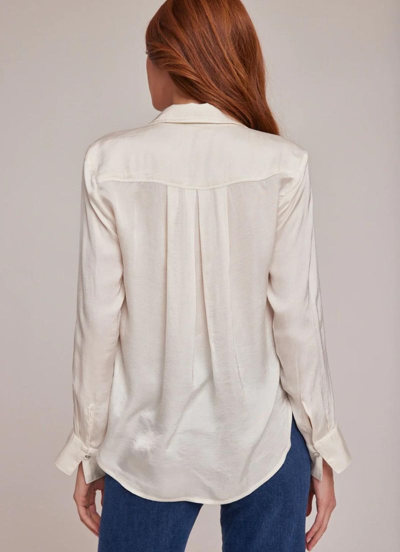 Pleated Button Down Shirt