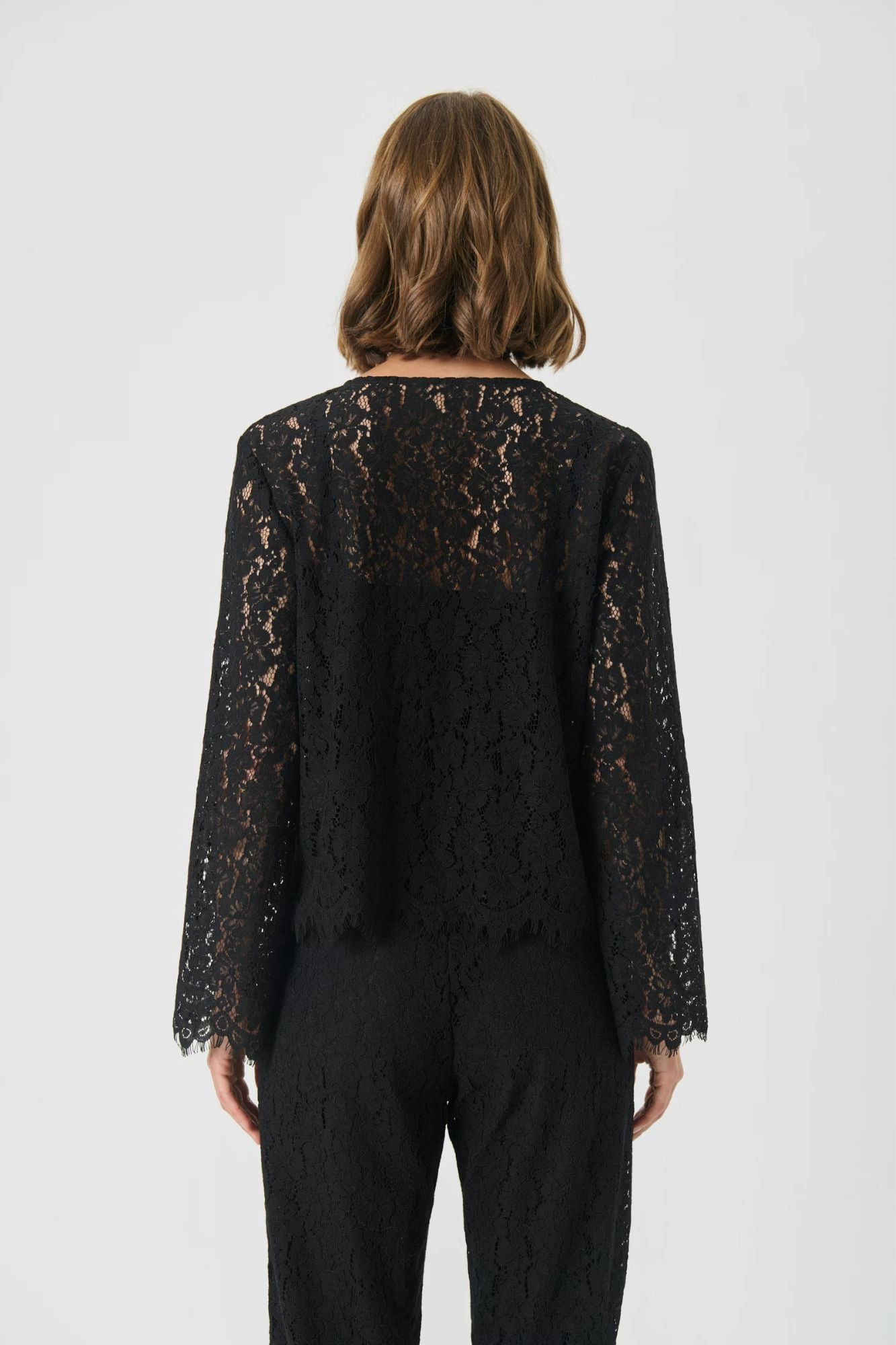 Vickie Lace Tie Front Cardigan