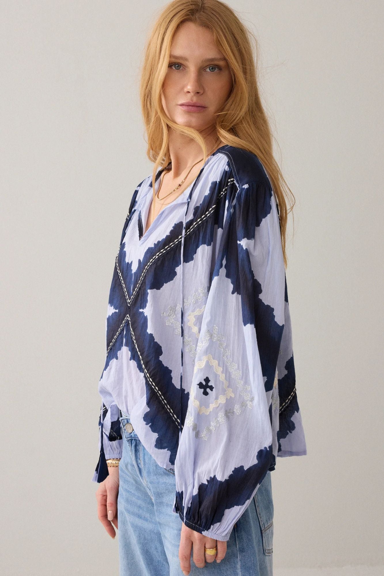 Tie-Dye Top in Cotton Voile
