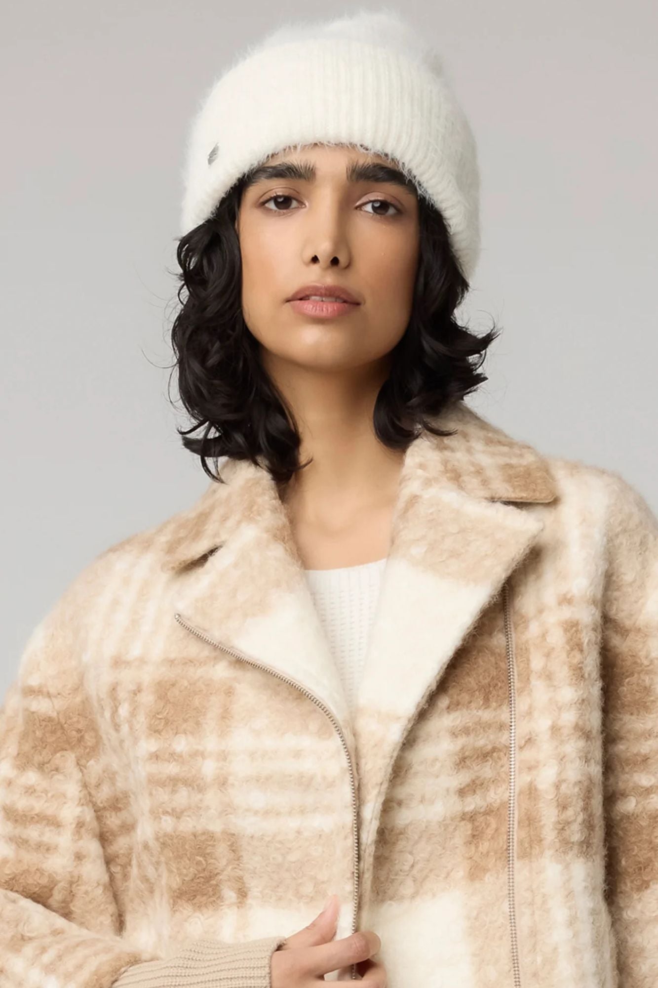 Jaya Fuzzy Rib-Knit Hat