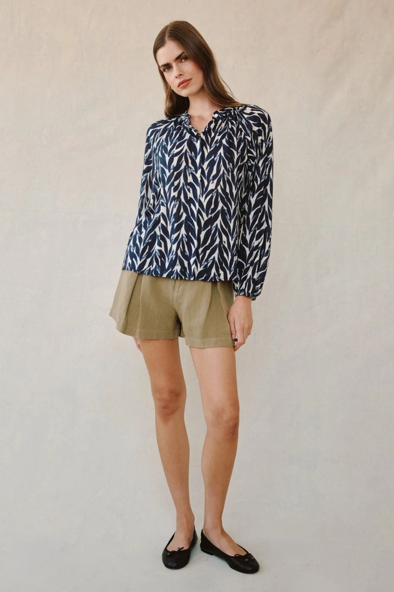 Long Sleeved Shirred Raglan Shirt