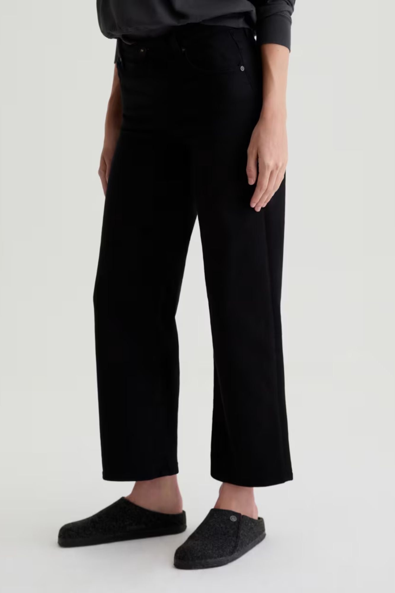 Saige Wide Leg Crop Super Black