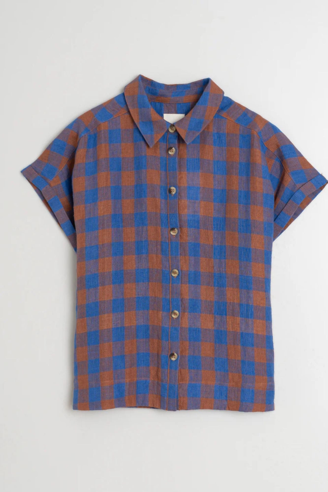 Checked Linen Blouse