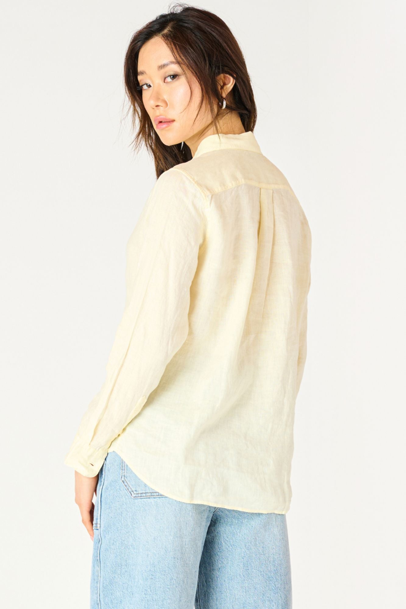 Mae LS Button Front Blouse